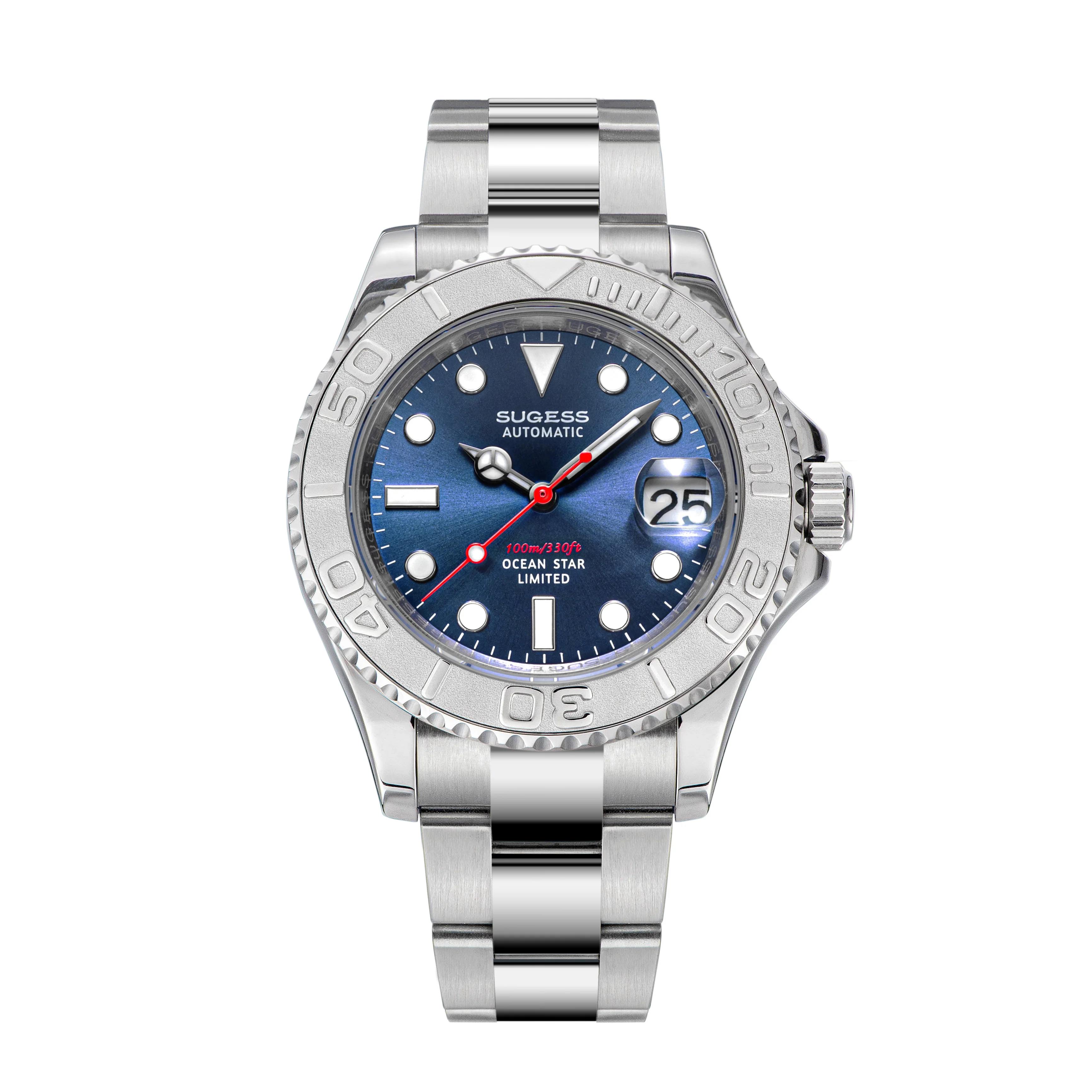 Sugess Ocean Star S450 YM Diver Watch NH35 Stainless-Steel Bezel Blue Dial Limited Edition