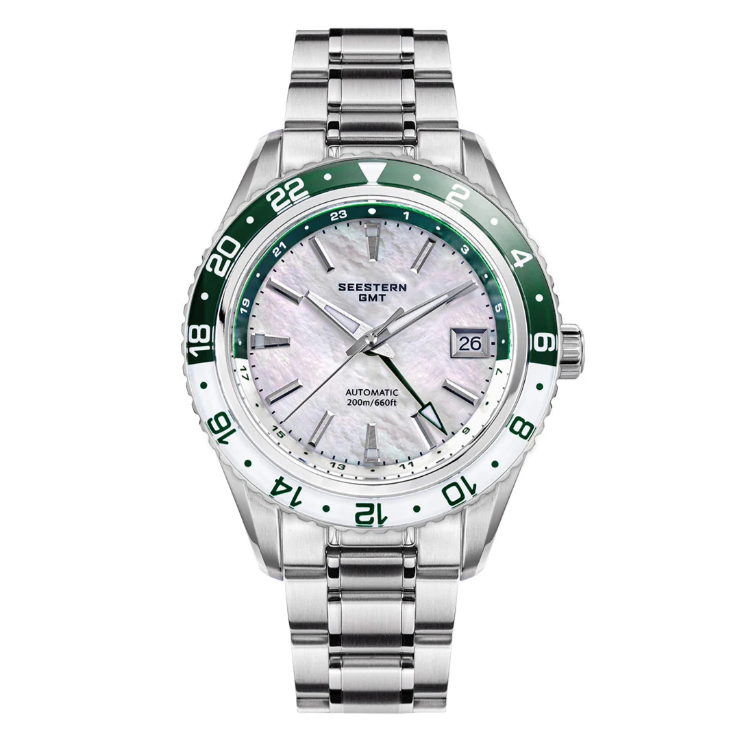 Sugess Seestern S456 GMT Automatic White Pearl Dial Automatic