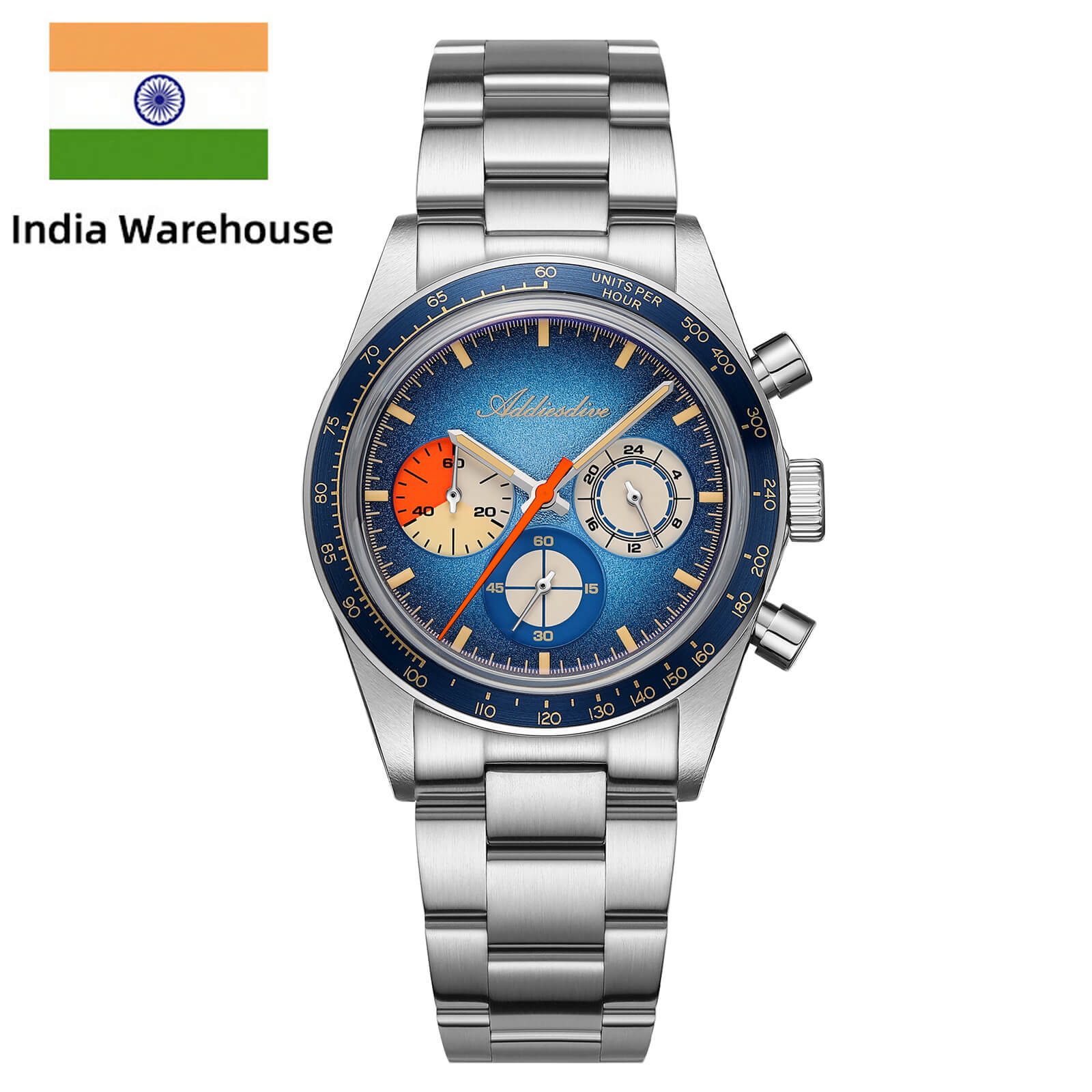 Addiesdive ★India Warehouse★ADDIESDIVE 37mm Luxury Quartz Chronograph Watch AD2551