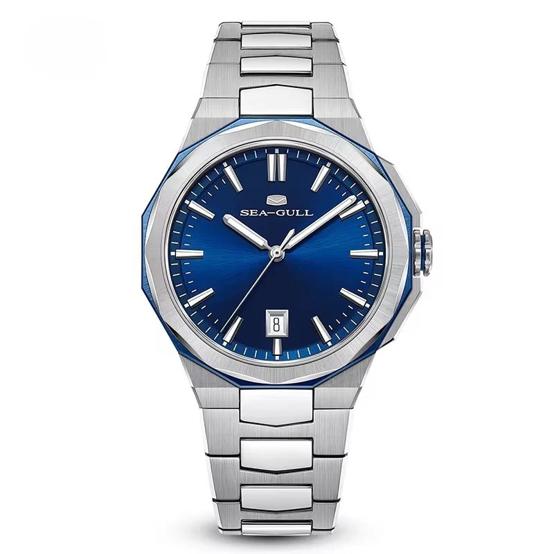 Sea-Gull Extraordinary Series Polygonal Bezel Solid-color Sunburst Dial Dress Watch 40mm