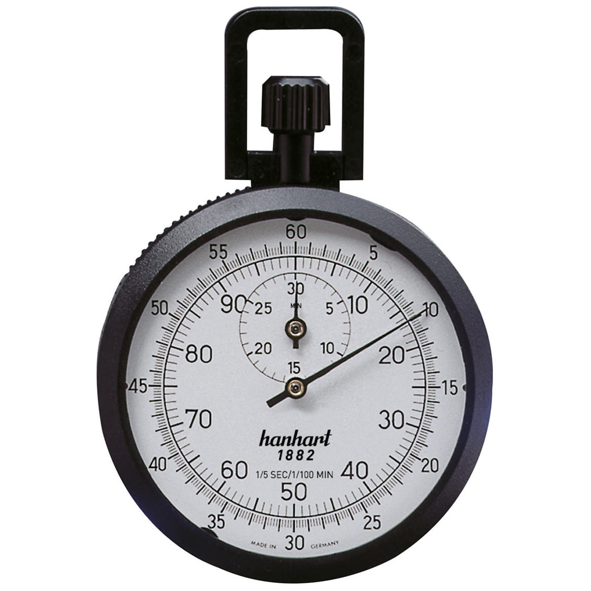Hanhart Kronenstopper im ABS-Gehäuse – Industriemodell 1/5 Sek. + 1/100 Min.