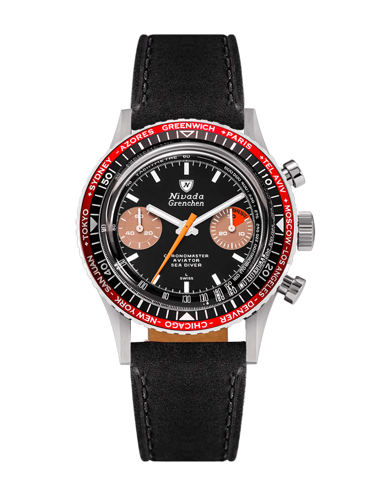 Nivada Grenchen WHITE ORANGE BOY INTER.BEZEL 38mm - MANUAL