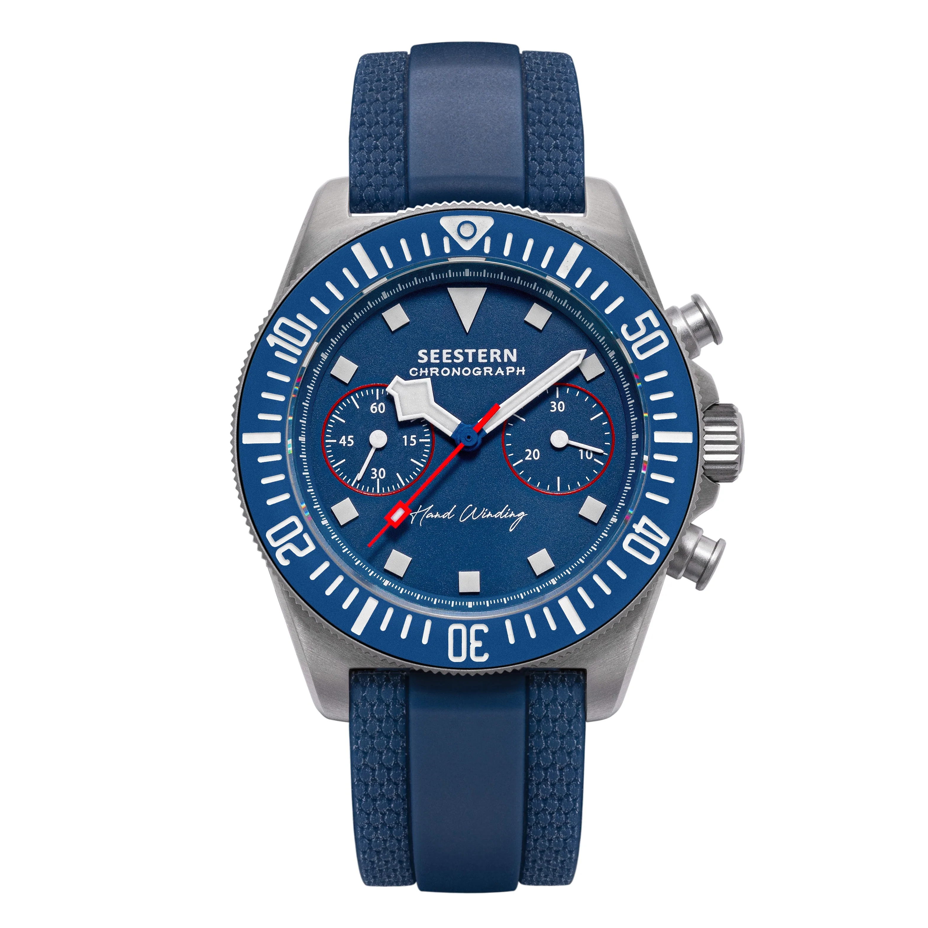 Sugess Seestern Chrono S443 Chronograph Blue Dial ST19 Movement Lumed