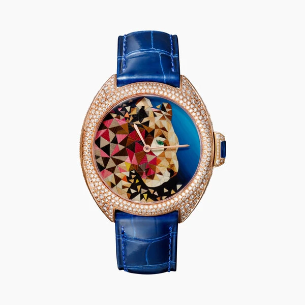 Cartier Часы Clé de Cartier с соломенной мозаикой «маркетри»