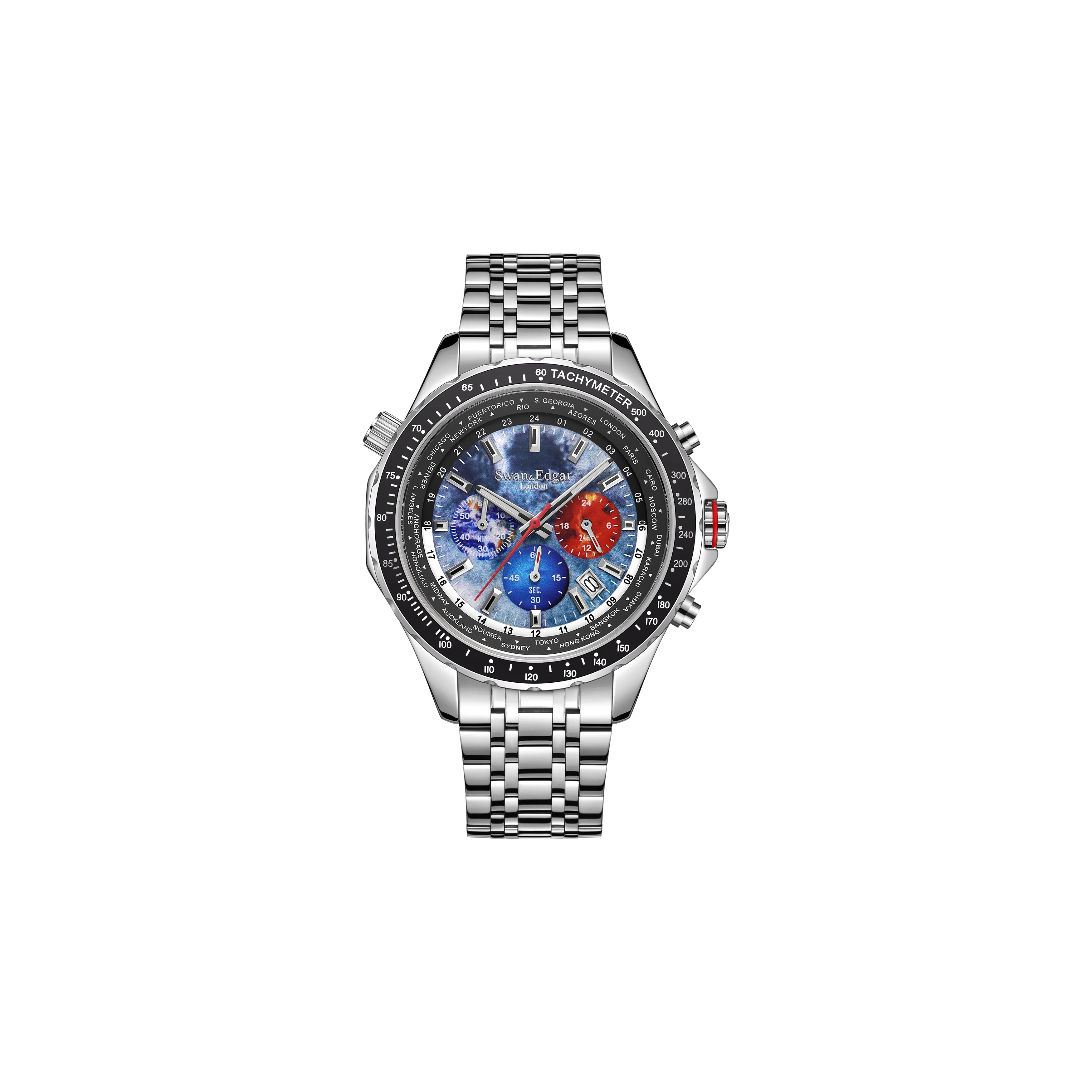 Swan & Edgar World Timer Mechanical Quartz Grey