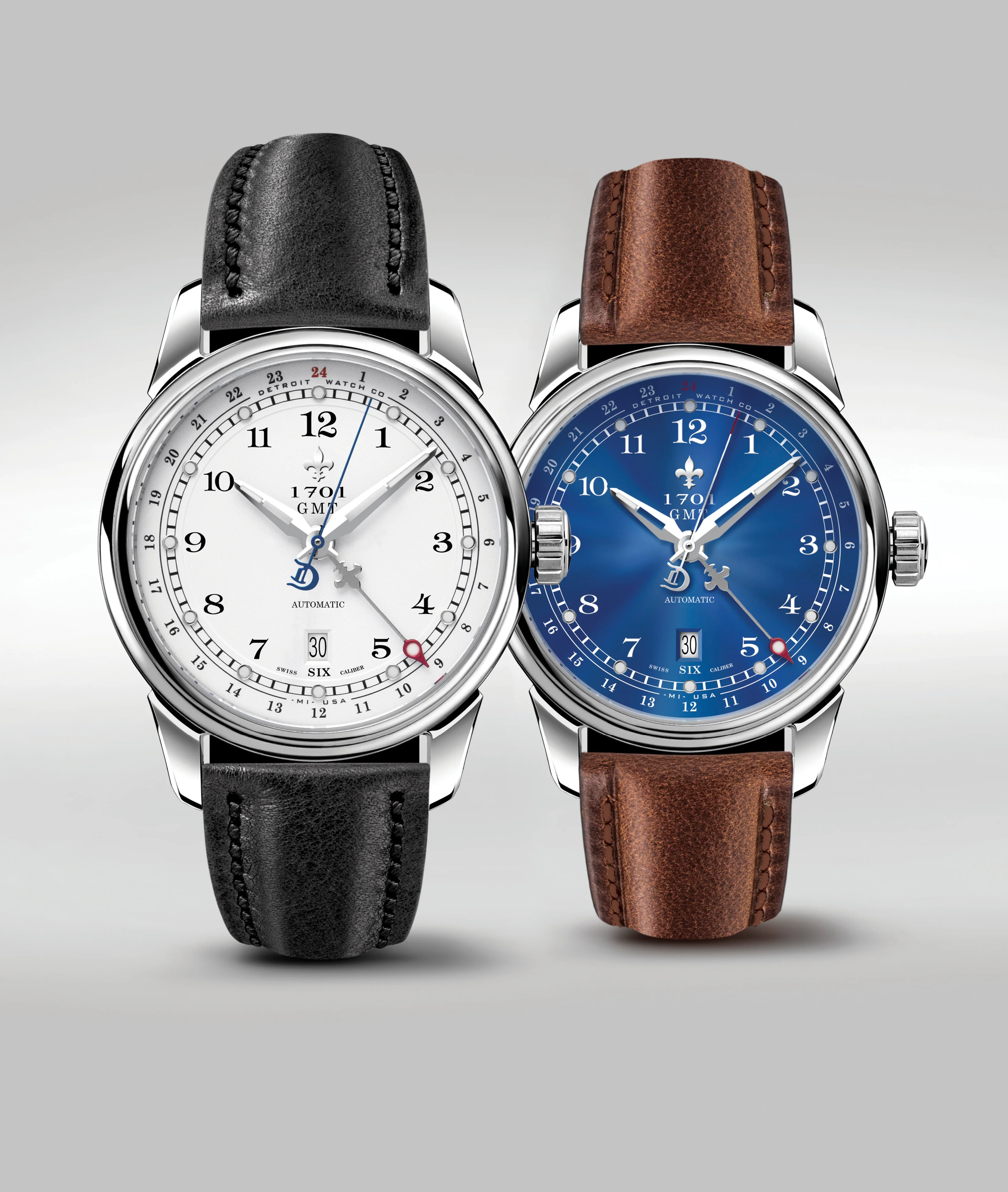 Detroit Watch Company 42mm 1701 Pontchartrain® GMT Dual Timezone