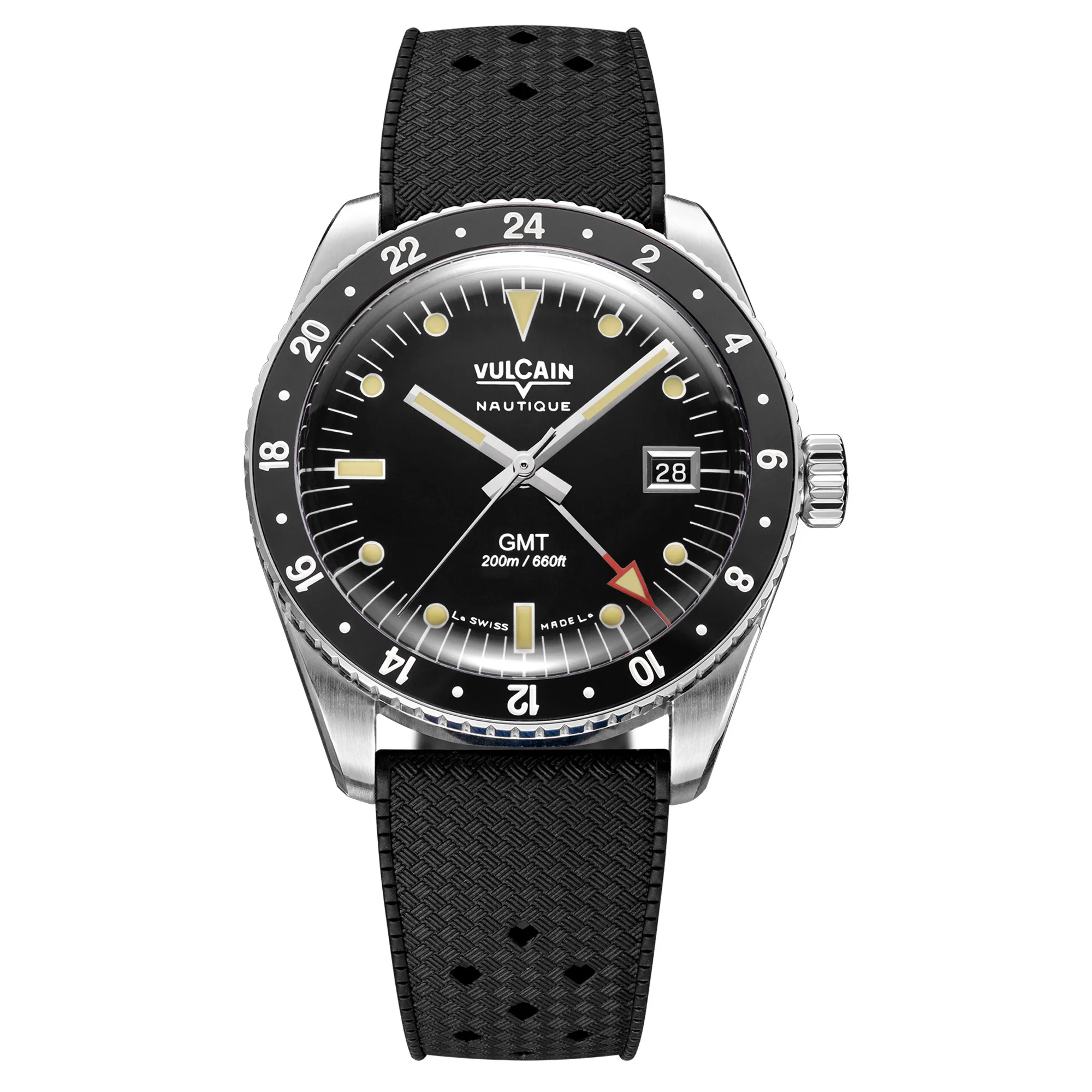 Vulcain Skindiver GMT - Black Luminova Beige