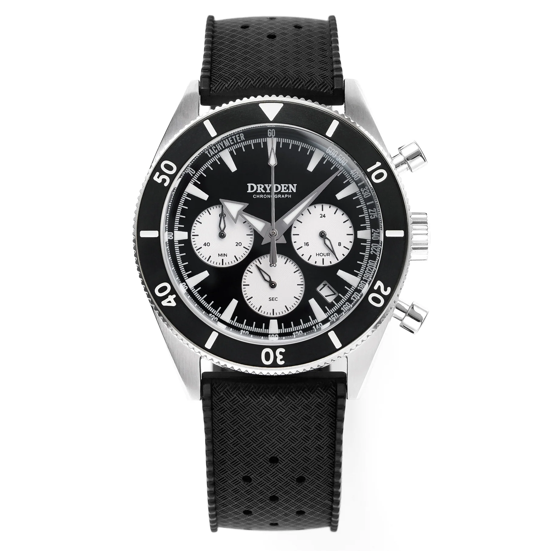 Dryden Watch Company Dryden Chrono Diver Series 1 - Black Modern Reverse Panda