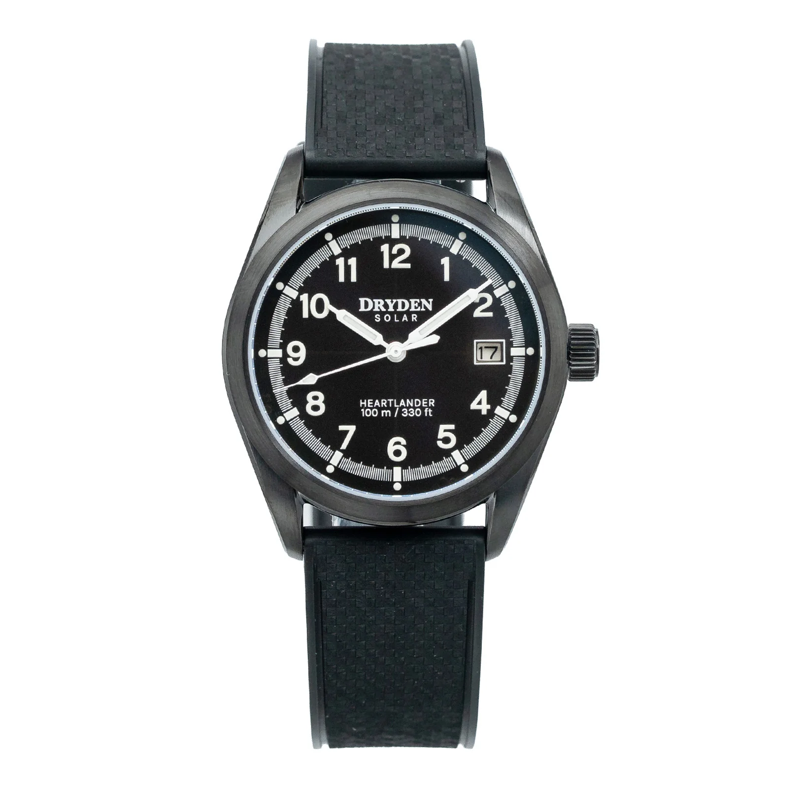 Dryden Watch Company Dryden Heartlander Solar 38mm Field Watch - Nightfall Black