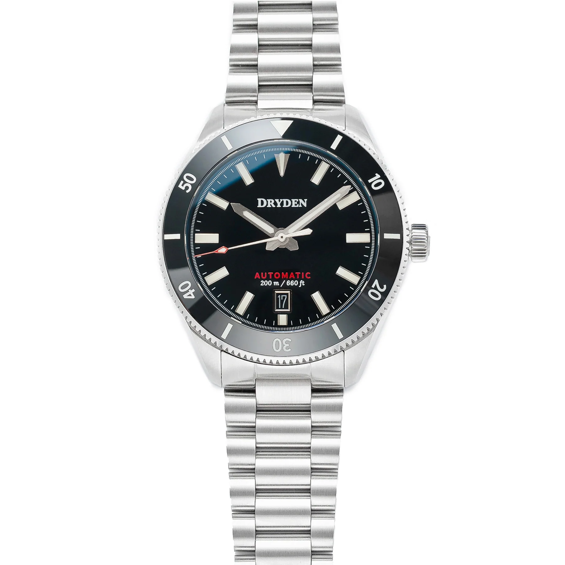 Dryden Watch Company Dryden Pathfinder 41mm Automatic Dive Watch - Classic Black