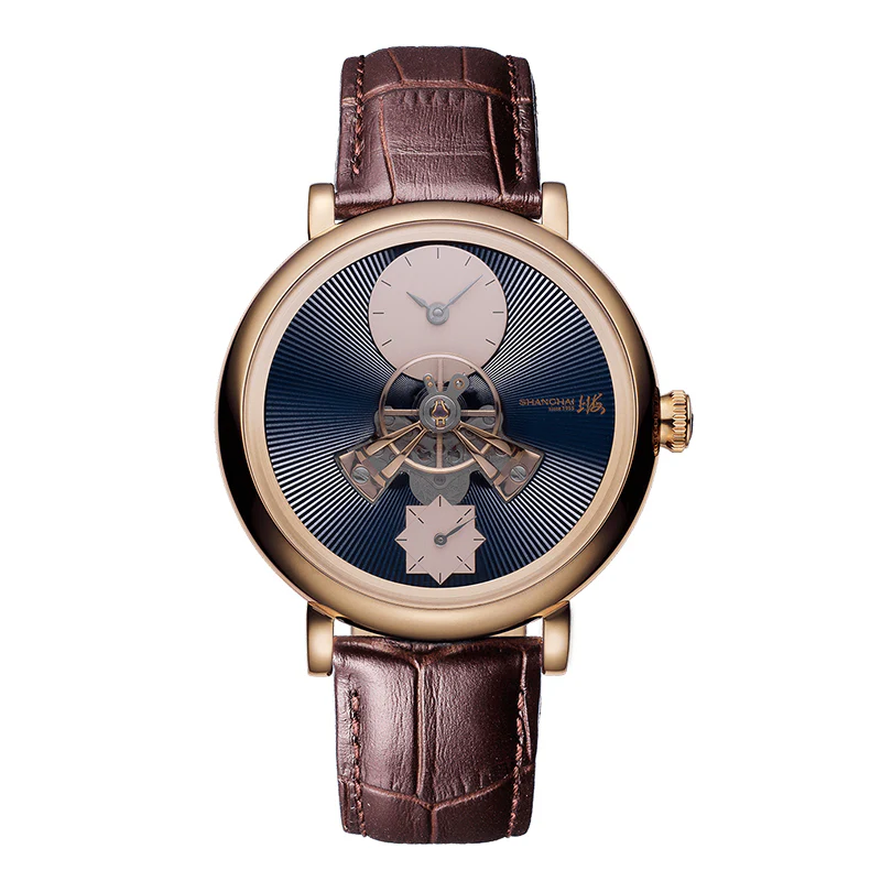 Shanghai Watch Shanghai Sky Dome 40mm Watch - Black Dial & Brown Stripe