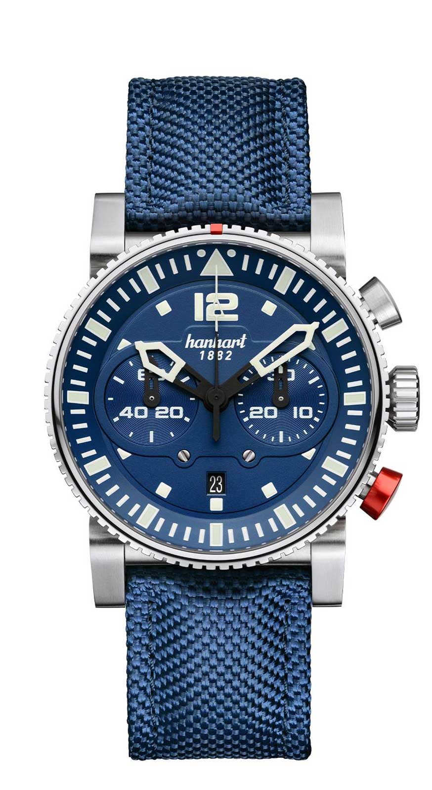 Hanhart PRIMUS Pilot Steel Blue, 44 mm