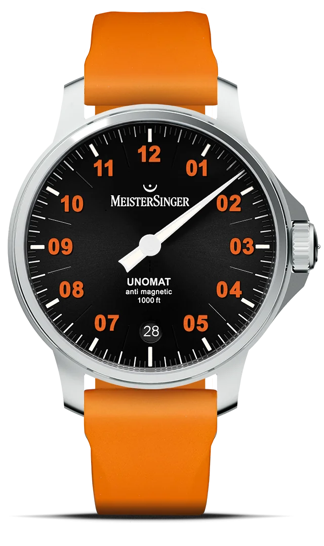 MeisterSinger Unomat – Schwarz mit Orange