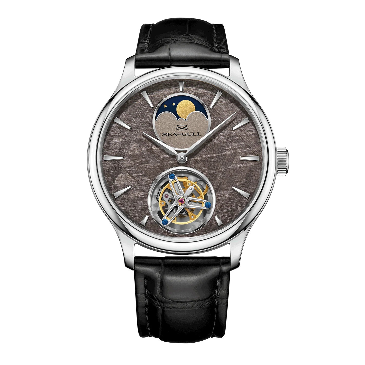 Sea-Gull Artisan Heritage Series Meteorite Dial Moon Phase Coaxial Tourbillon Watch 42mm