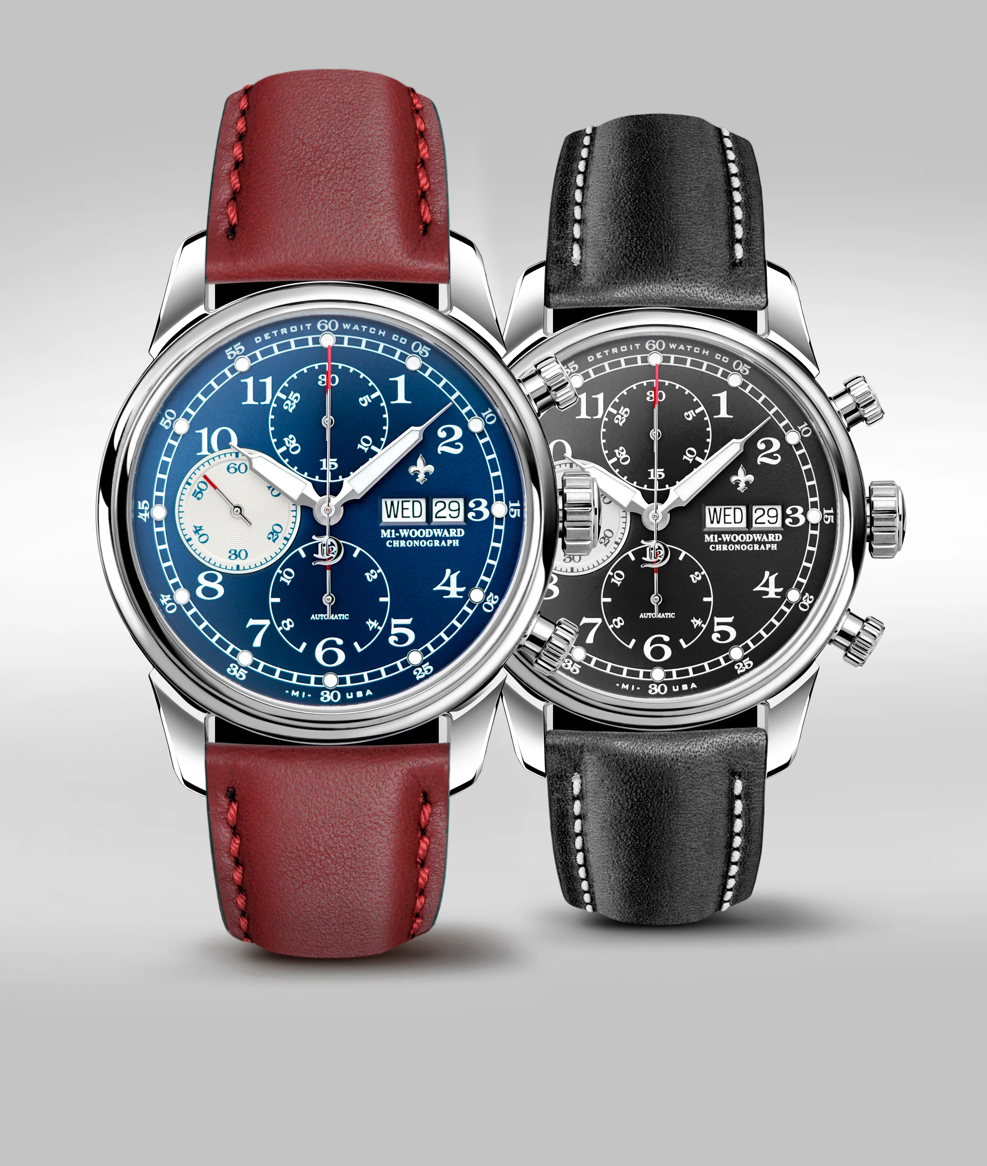 Detroit Watch Company 42mm M1-Woodward® Classic Chronograph Exhibition