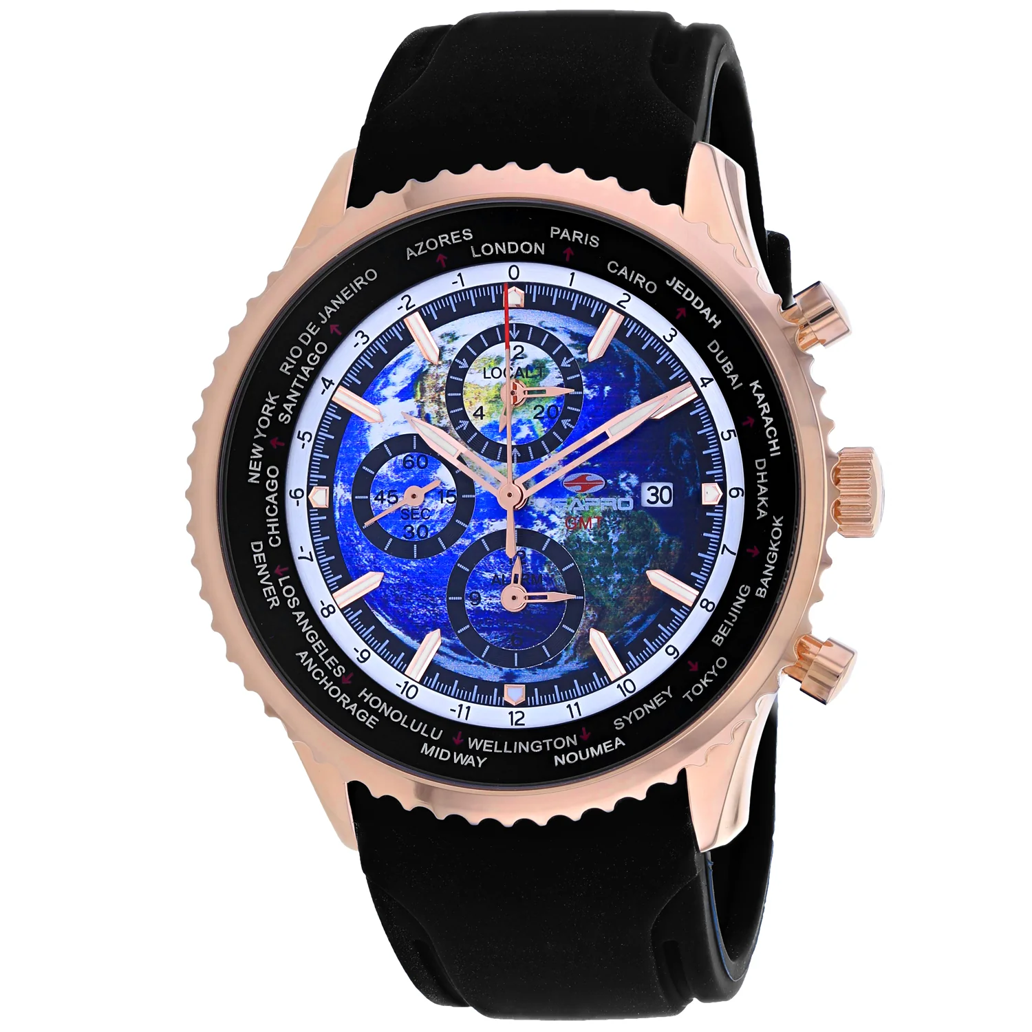 Egard Watch Company Seapro Men's Meridian World Timer GMT