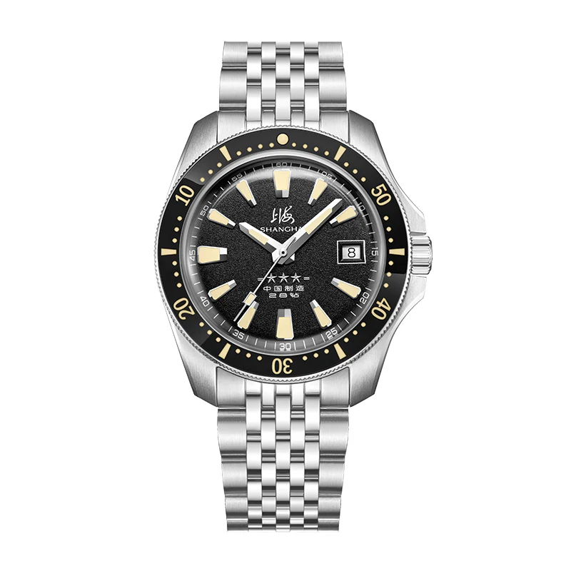 Shanghai Watch Shanghai 114 Military 39mm Dive Watch - Black Dial