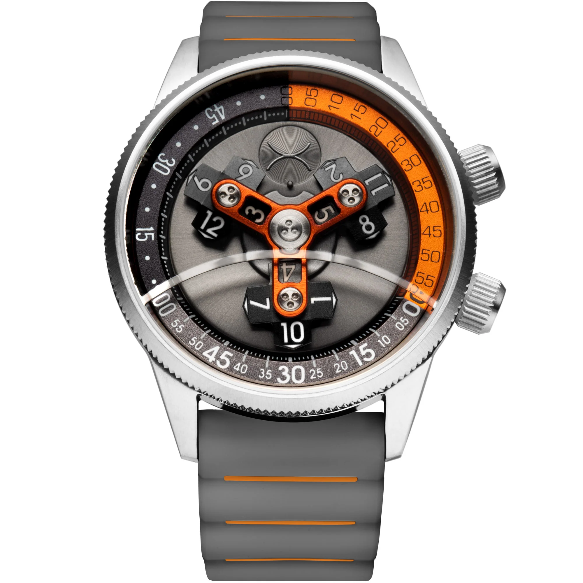Xeric Vendetta II Automatic Wandering Hour Gray Orange