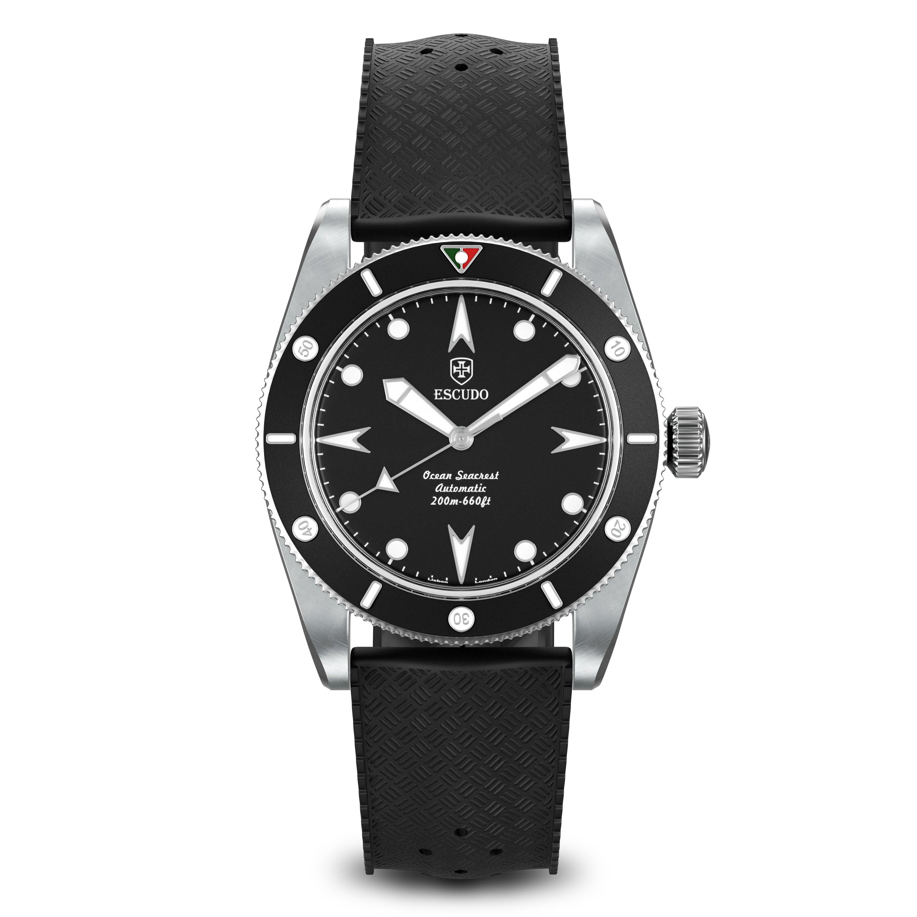 Escudo Watches Preto - FKM Rubber - 39mm
