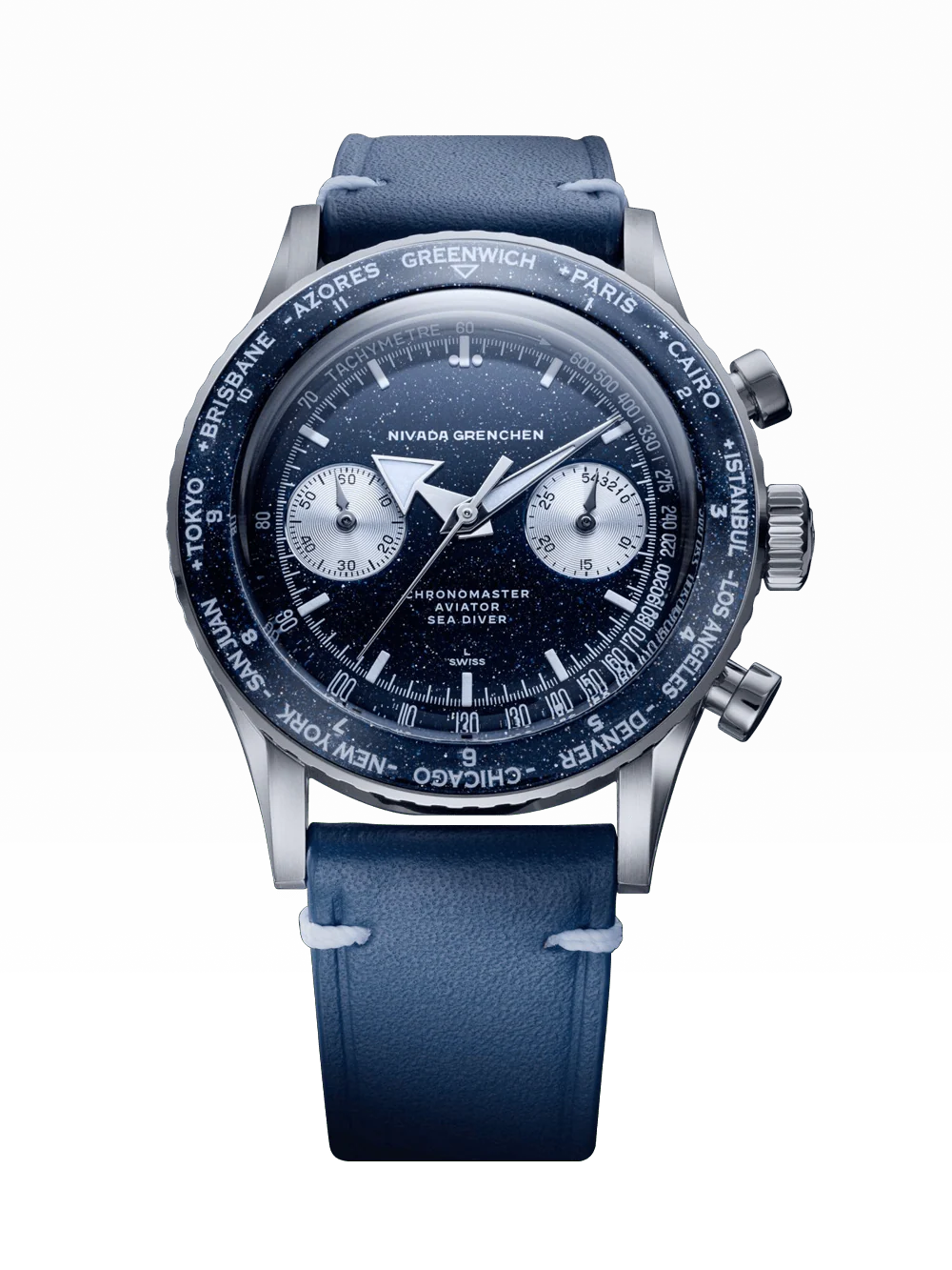 Nivada Grenchen CHRONOMASTER VALJOUX 236 AVENTURINE BLUE