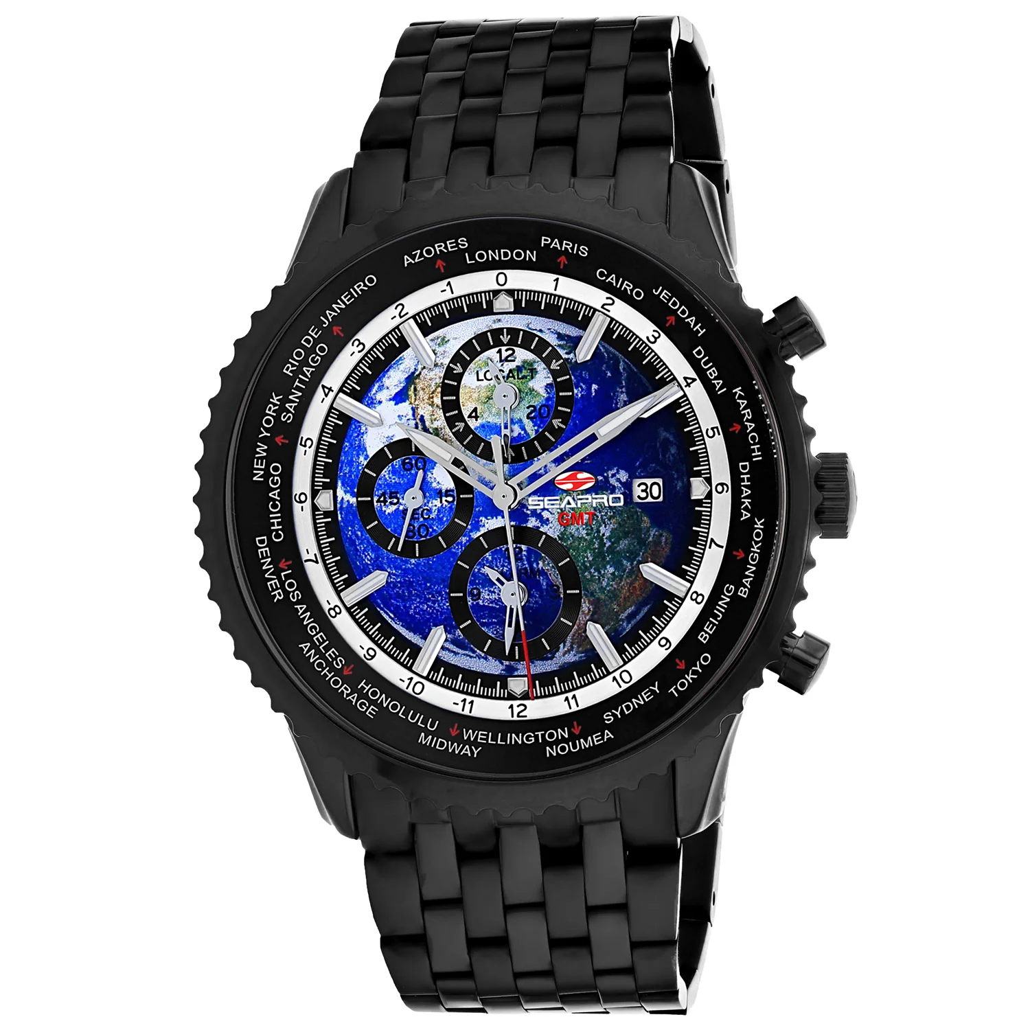 Egard Watch Company Seapro Men's Meridian World Timer GMT