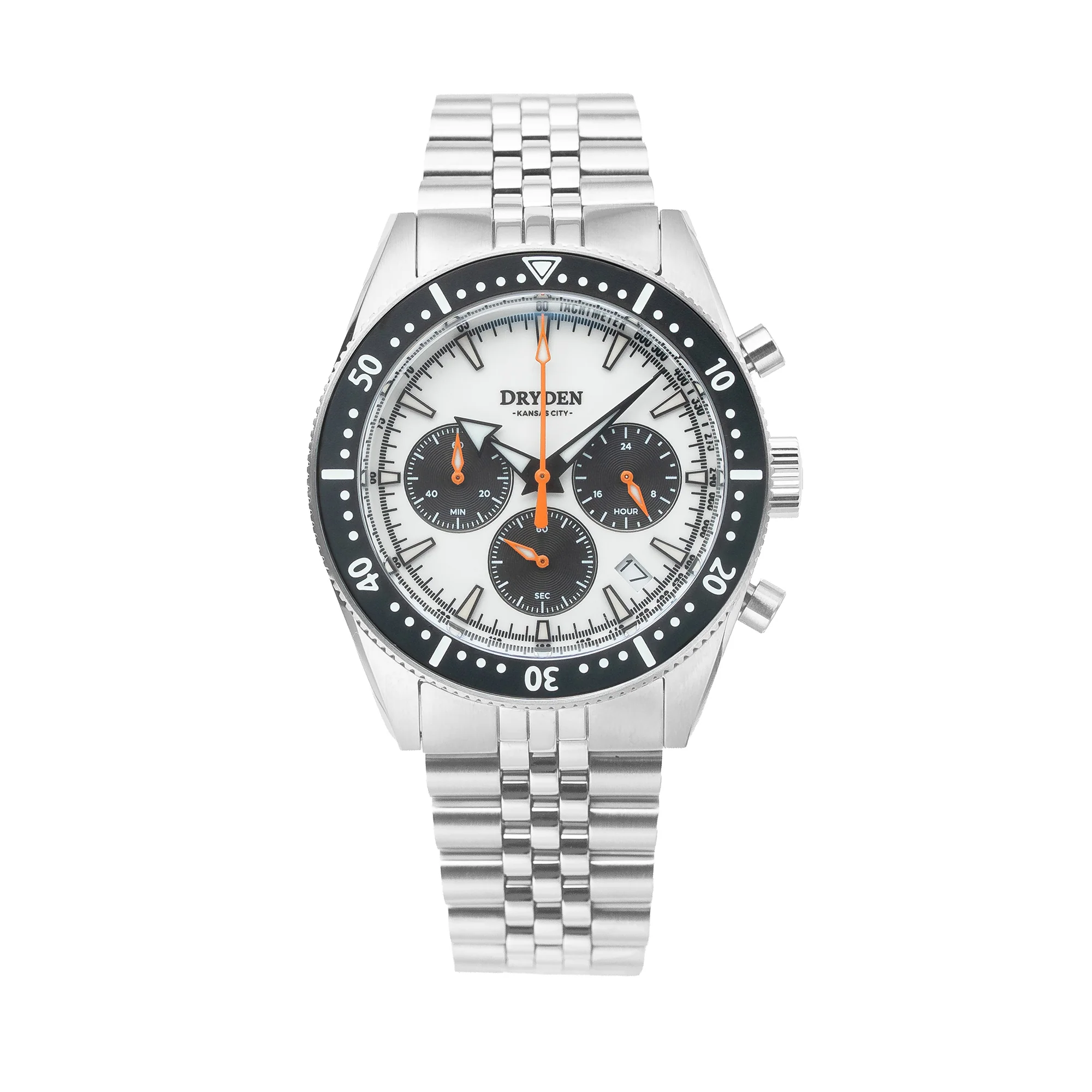 Dryden Watch Company Dryden Chrono Diver Gen 2 42mm Chronograph - Panda Orange