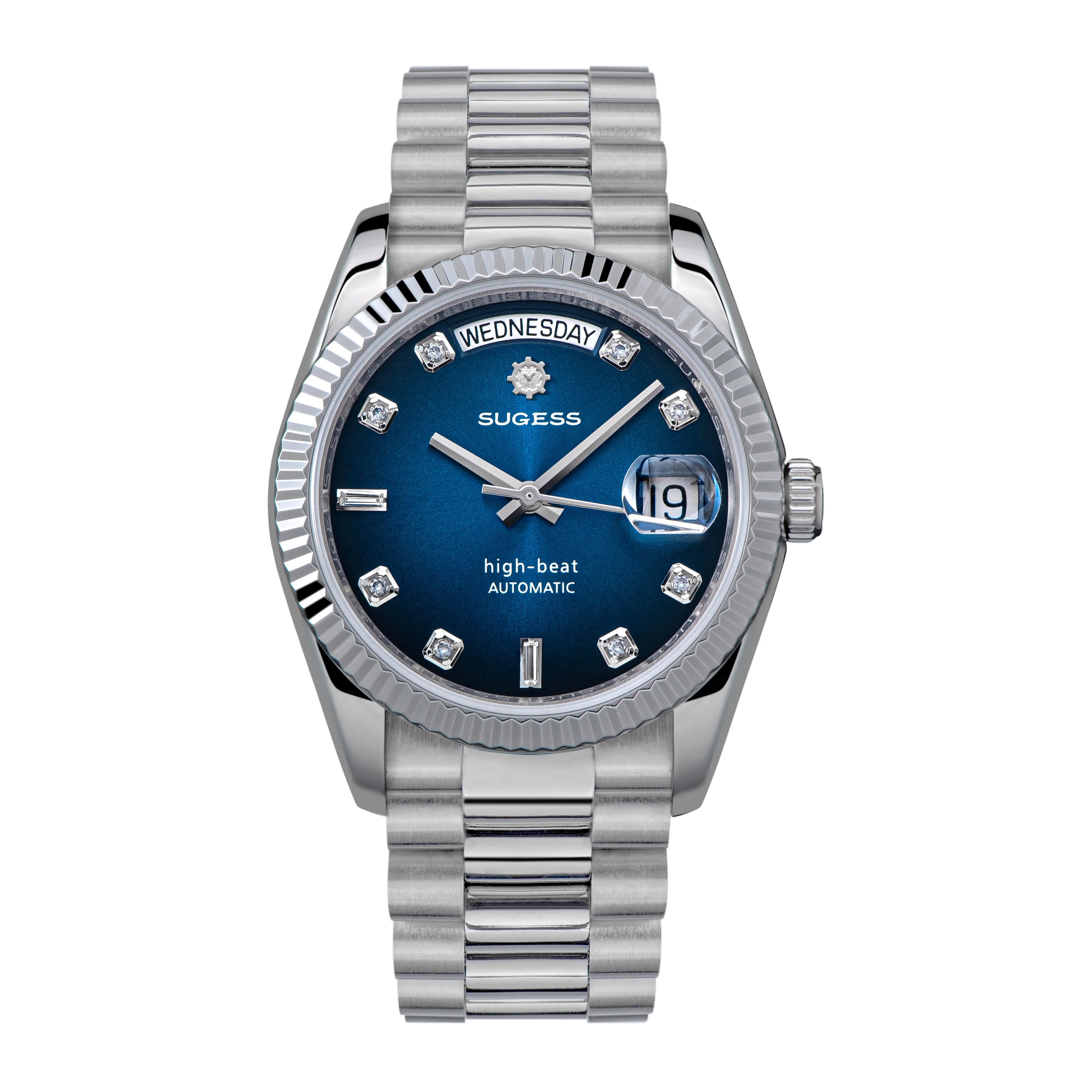 Sugess Heritage S449 DD Date and Day Display DD36 36mm Stainless Steel Blue Dial Automatic