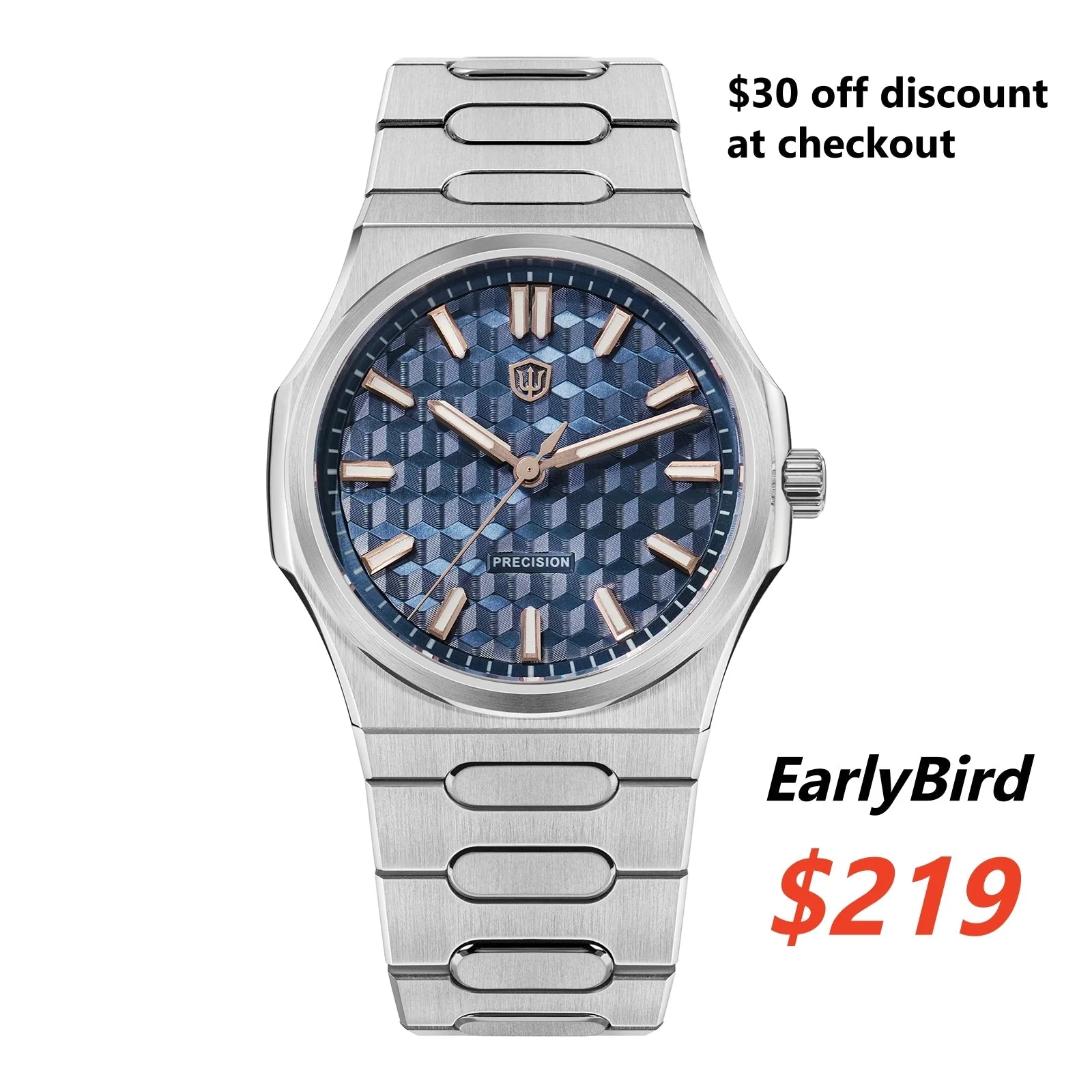 Thorn Watchdives Premier WD0016B Square-Block Faceted Dial Original Design