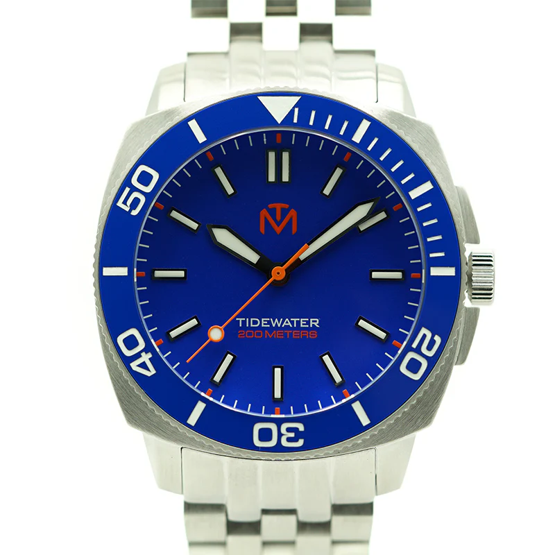 McDowell Time Tidewater Men's Watch - Blue Dial - Brushed Stainless