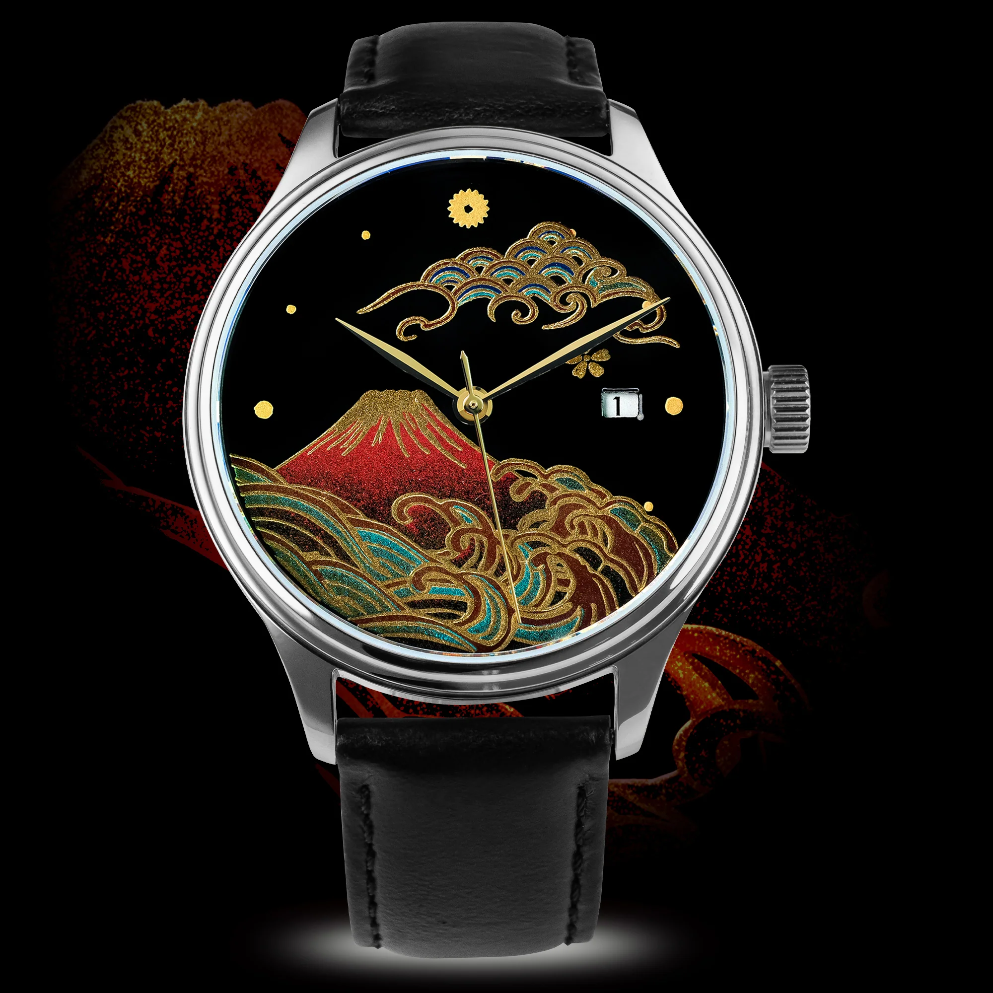 Wancher Watch Dream Watch — Aka Fuji Urushi Kindai Maki-e 蒔絵