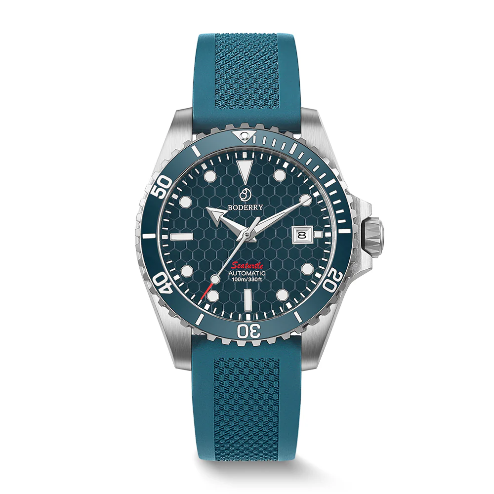 Boderry SEATURTLE.OCEAN(TITANIUM) - Automatic Titanium Diver Watch | Sea Blue