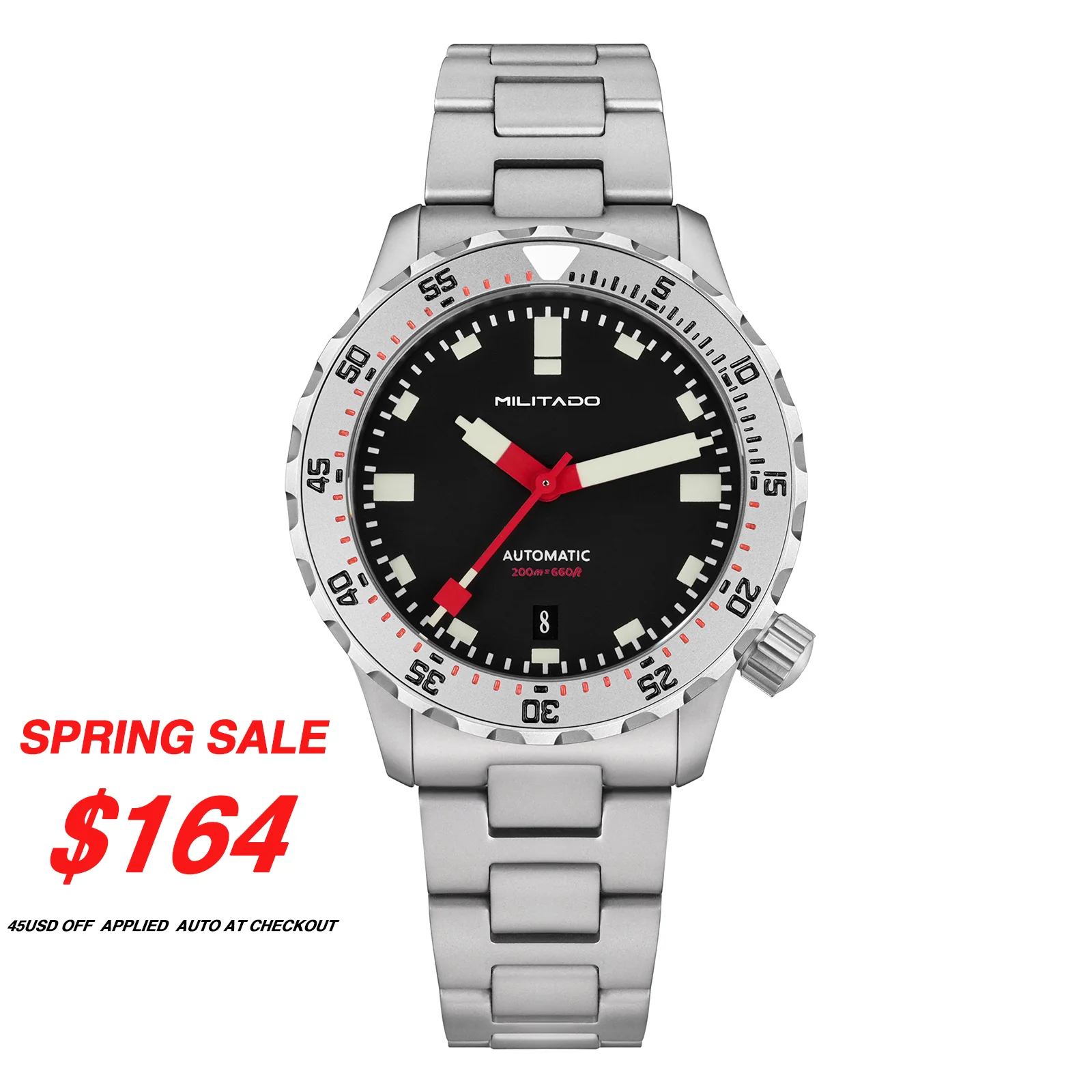 Militado 💥Spring Sale💥Militado 39mm Dive Watch PT5000 Automatic Mech Watch ML20