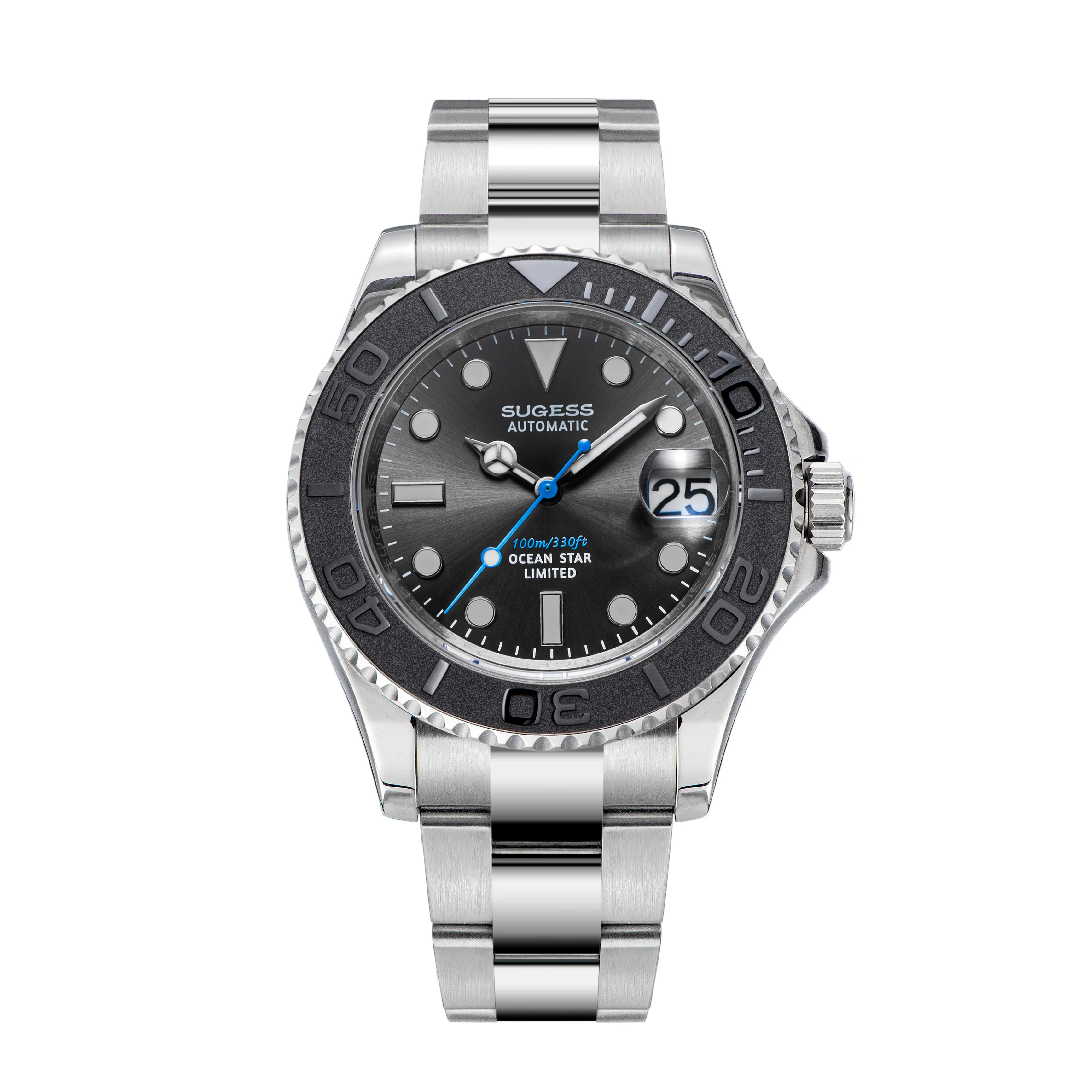 Sugess Ocean Star S450 YM Diver Watch NH35 Ceramic Bezel Black Dial Limited Edition