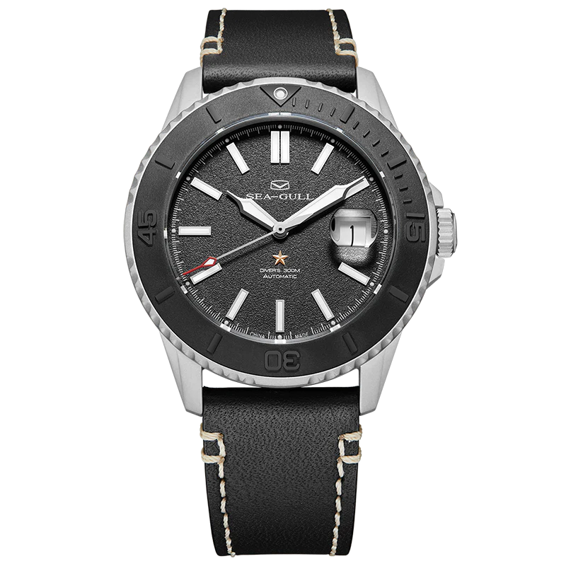 Sea-Gull Ocean Series Pro 300m Waterproof Sandblasted Dial 3D Titanium Ceramic Bezel Diving Watch 43.5mm