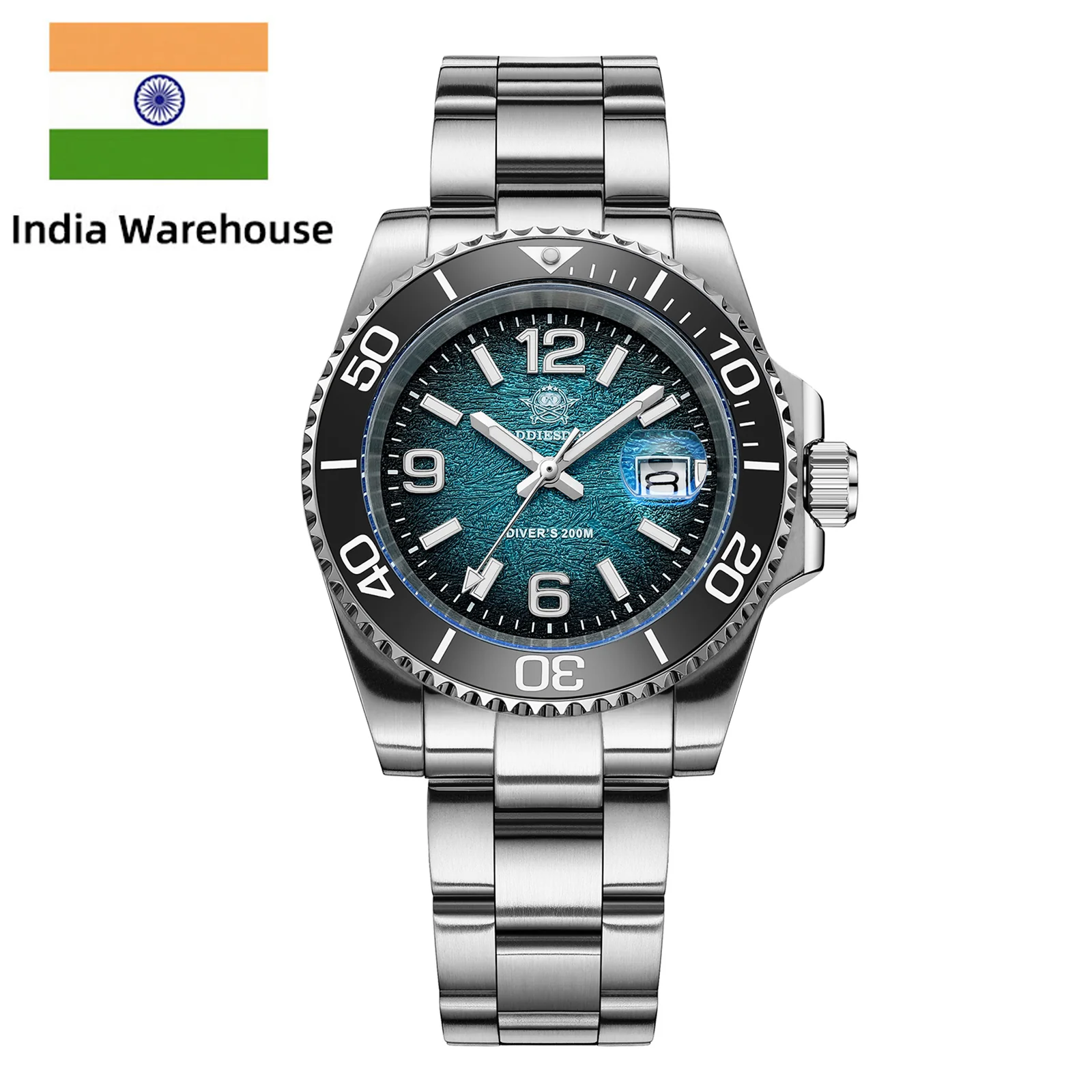 Addiesdive ★India Warehouse★Addiesdive 41mm Modern Sub Quartz Watch with 200M Water Waterproof,AD2513