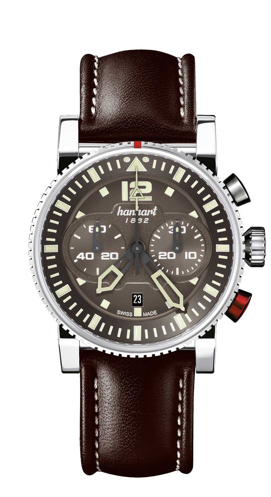 Hanhart PRIMUS Pilot braun, 44 mm