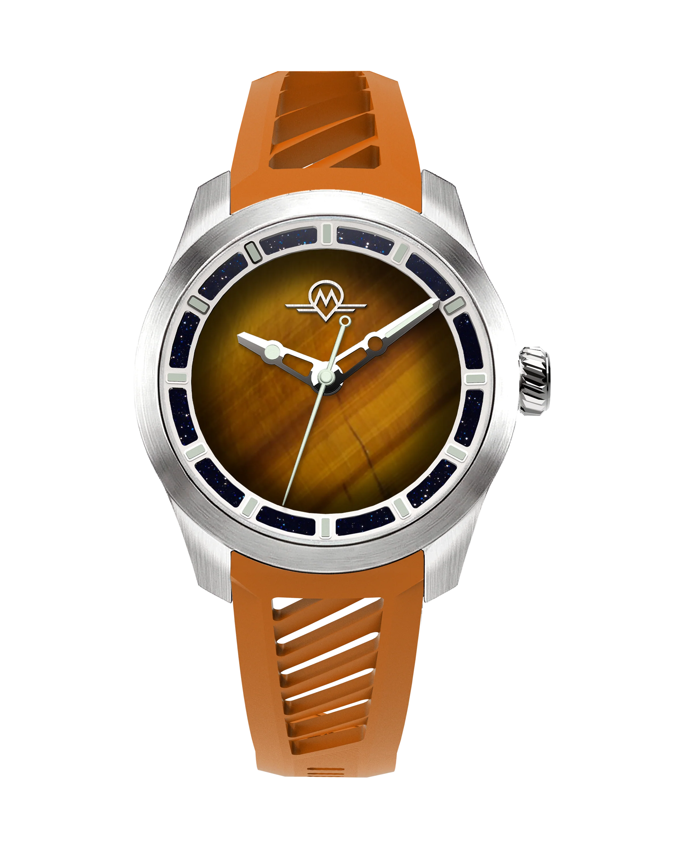 Monro MONRO LUNA ADVENTURE MLA-PTR PLANET TIGERS EYE, 9039 Automatic Watch, 39mm EPDM Rubber