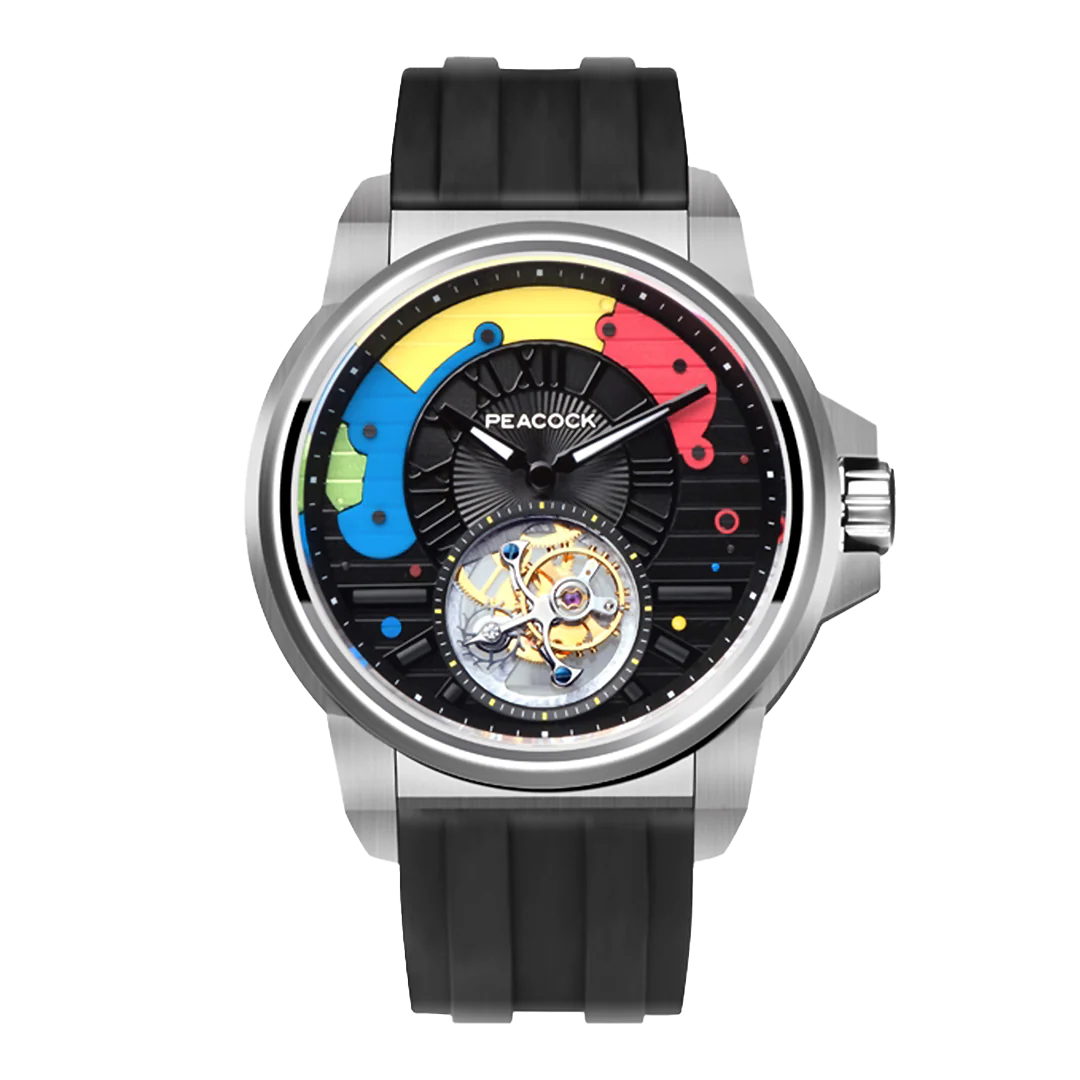 Peacock Peacock Time Color Off-center Tourbillon Watch
