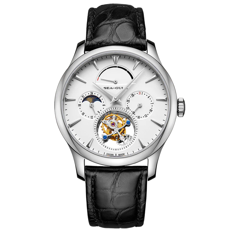 Sea-Gull Artisan Heritage Series Multifunction Celestial Calendar Power Reserve Indicator Eccentric Tourbillon 41mm