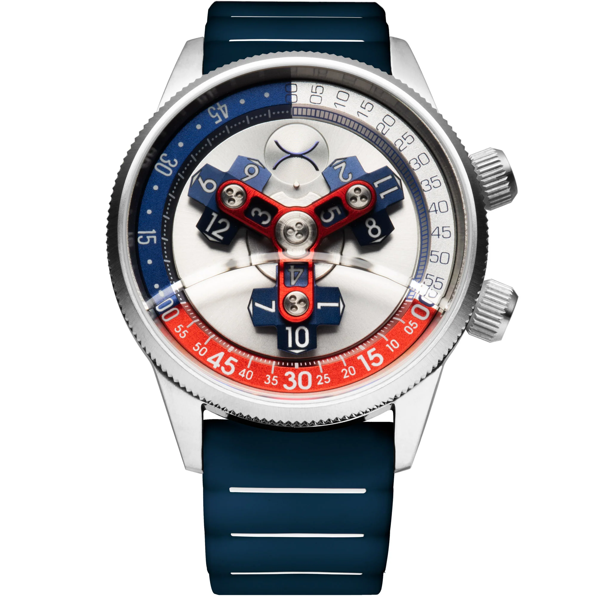 Xeric Vendetta II Automatic Wandering Hour Navy Red