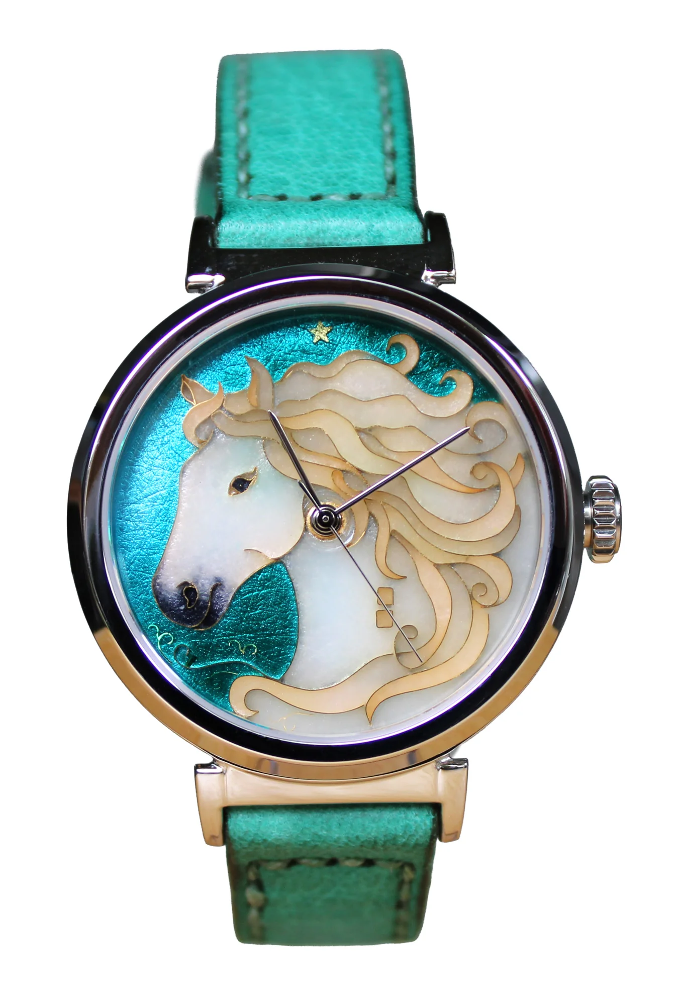 Celeste Watch Company Cloisonné Horse "Destiny" by Merry-Lee Rae - 38mm Swiss Automatic