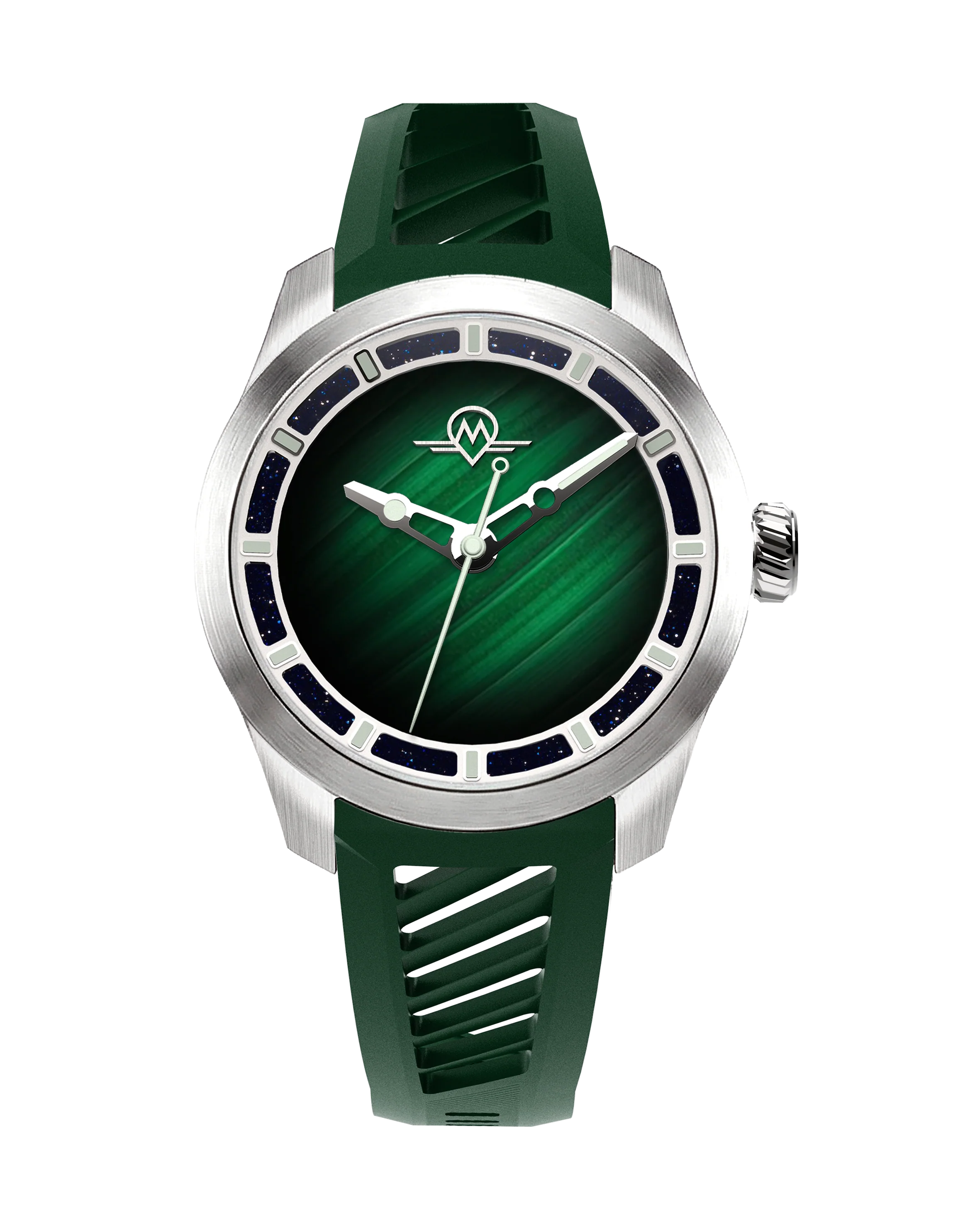 Monro MONRO LUNA ADVENTURE MLA-PMR PLANET MALACHITE, 9039 Automatic Watch, 39mm EPDM Rubber