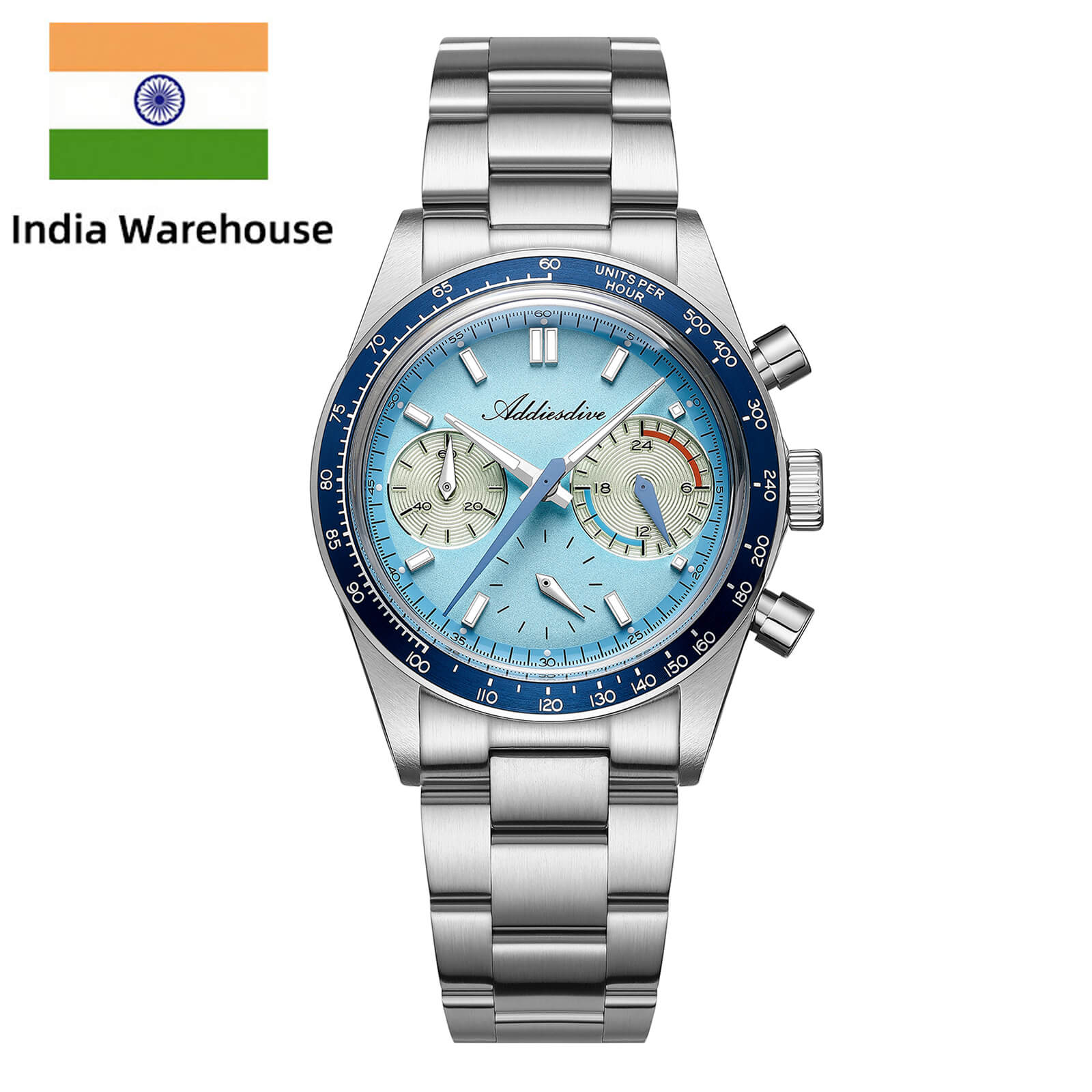 Addiesdive ★India Warehouse★ADDIESDIVE 37mm VK63 Racing Chronograph Quartz Watch AD2539