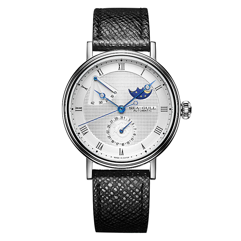 Sea-Gull Moon Phase Calendar Power Reserve Flying Dragon Watch 41mm