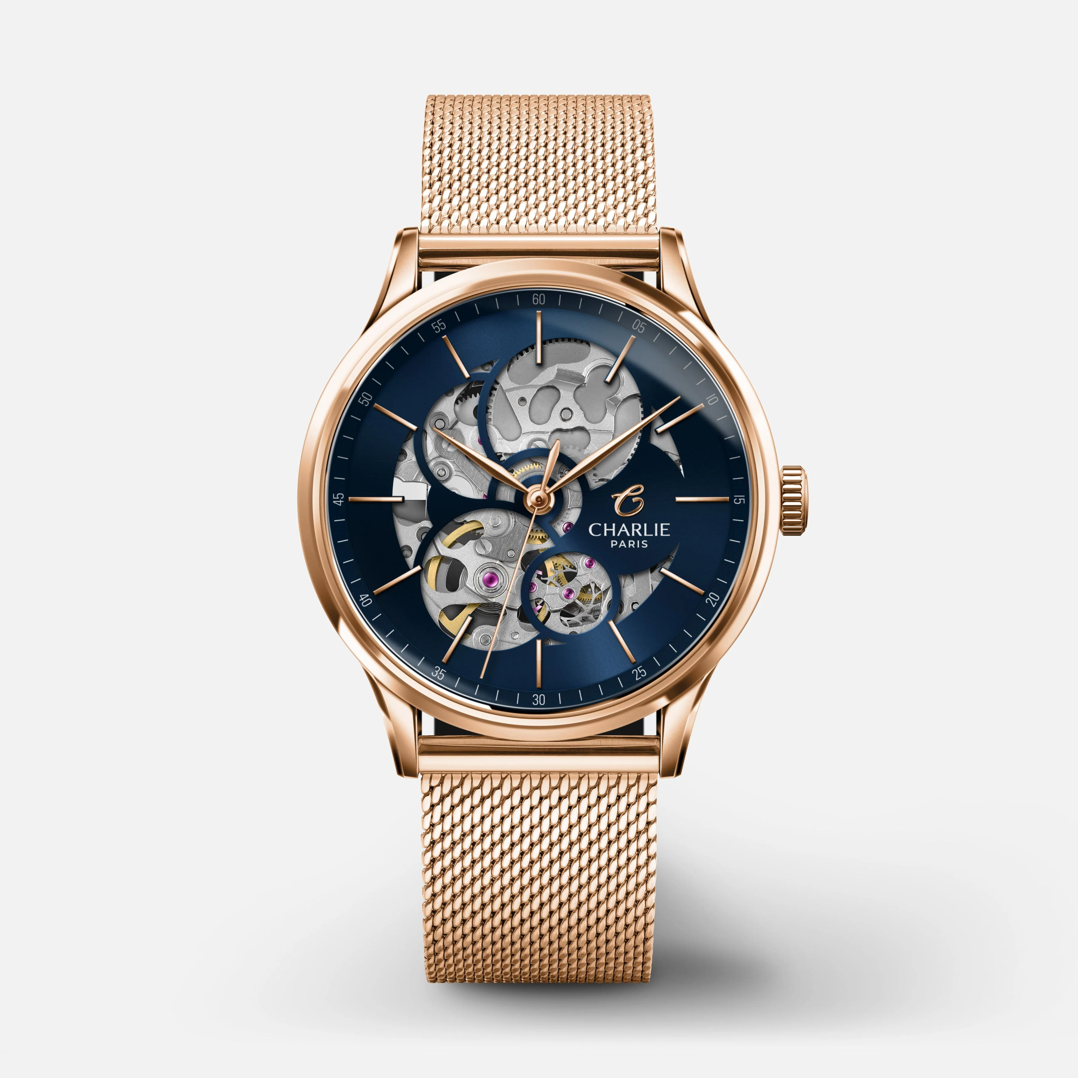 Charlie Paris INITIAL 36 - Ajourée - Doré rose/Bleu