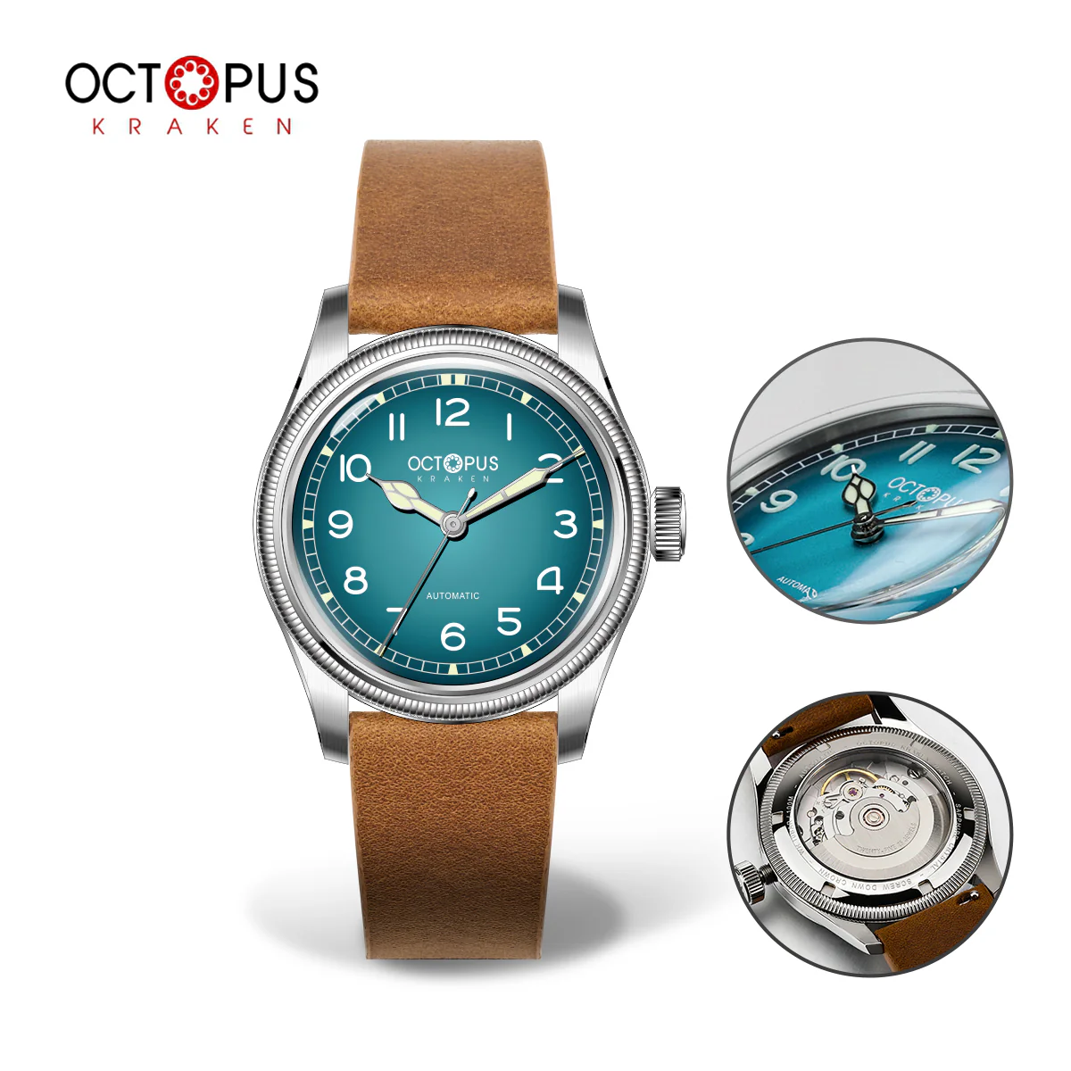 Thorn Octopus Kraken 38mm Coin Bezel Pilot Men Watch