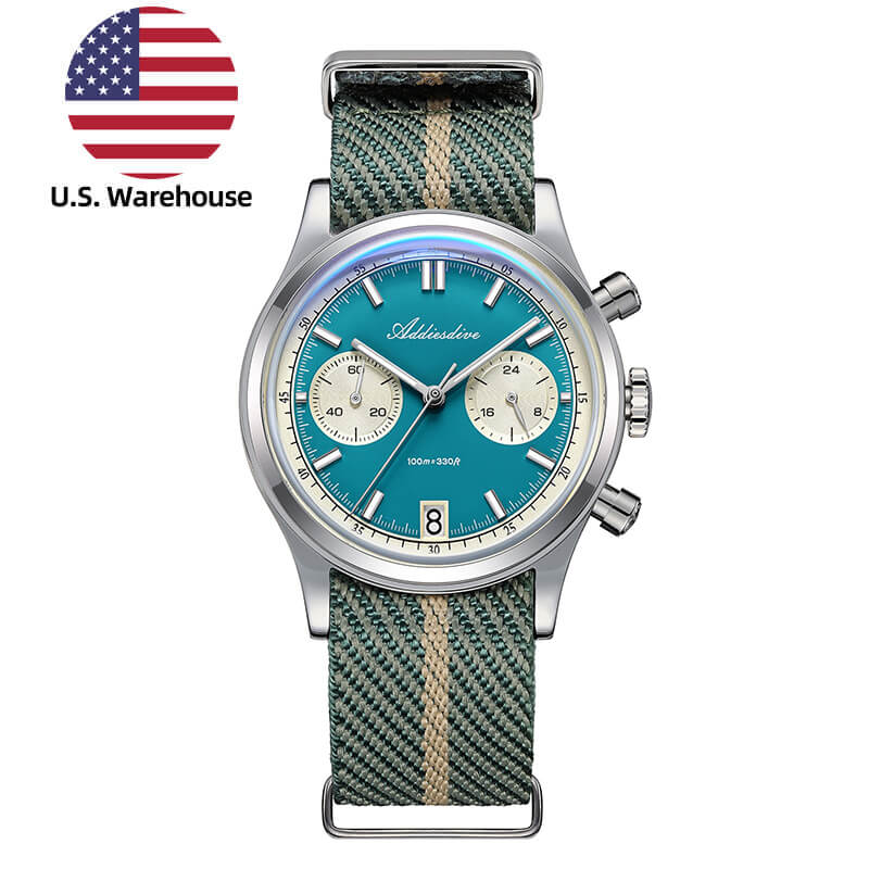 Addiesdive U.S. Warehouse -ADDIESDIVE 38mm 0S21 Chronograph Watch AD2542