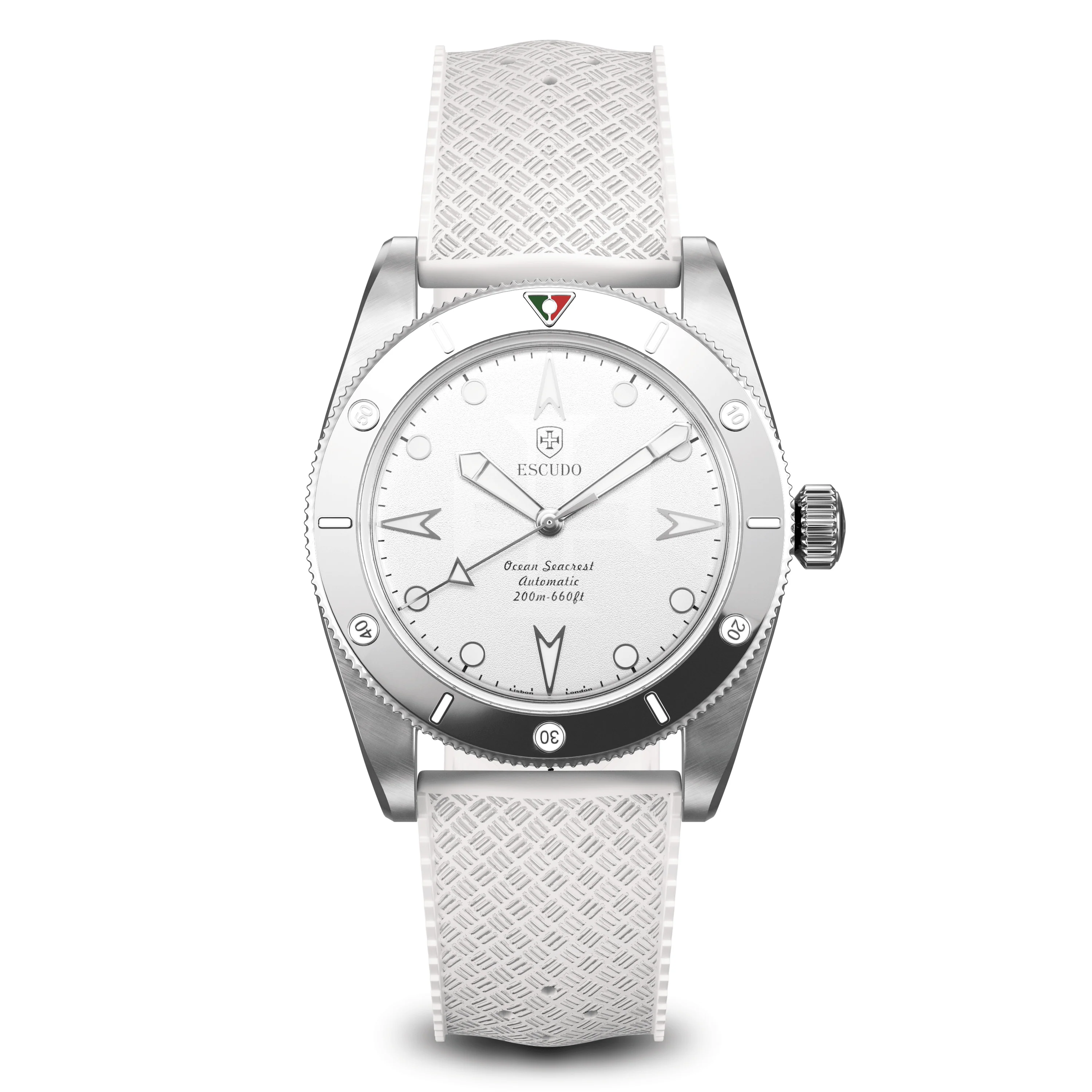 Escudo Watches Silver Inox - White FKM Rubber - 39mm