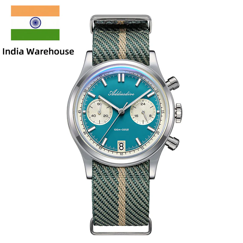 Addiesdive ★India Warehouse★ADDIESDIVE 38mm VK64 Chronograph Watch AD2095