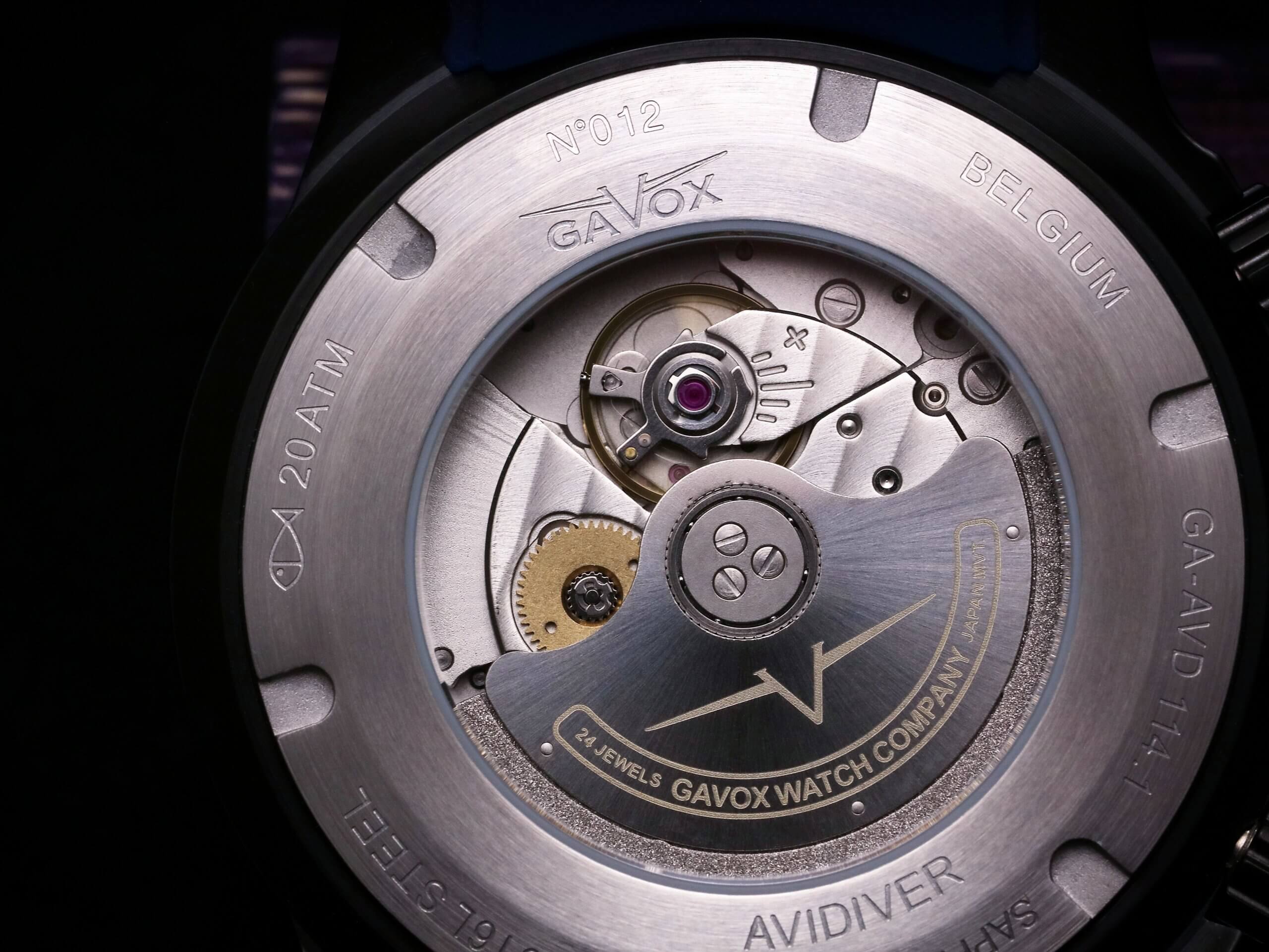 Gavox Engraving on the watch
